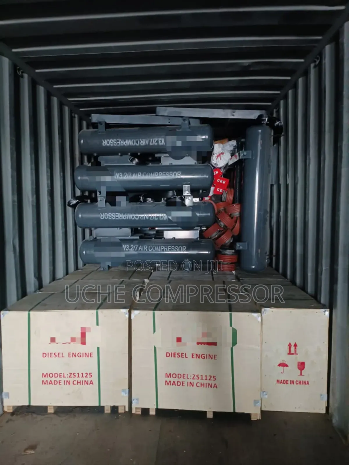 Double Tank Air Compressor For Jakama With Diesel Engine