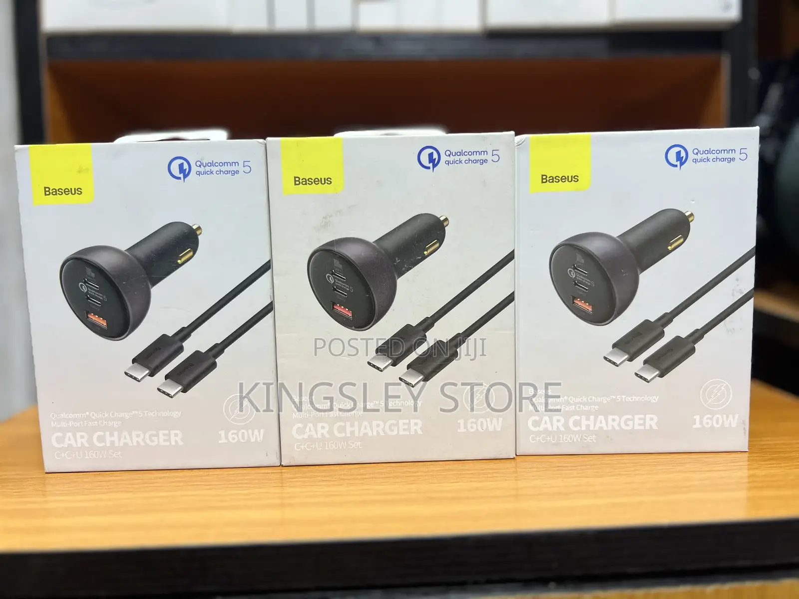 Baseus Car Charger With Usb Dual Type C 160w Qc 5.0