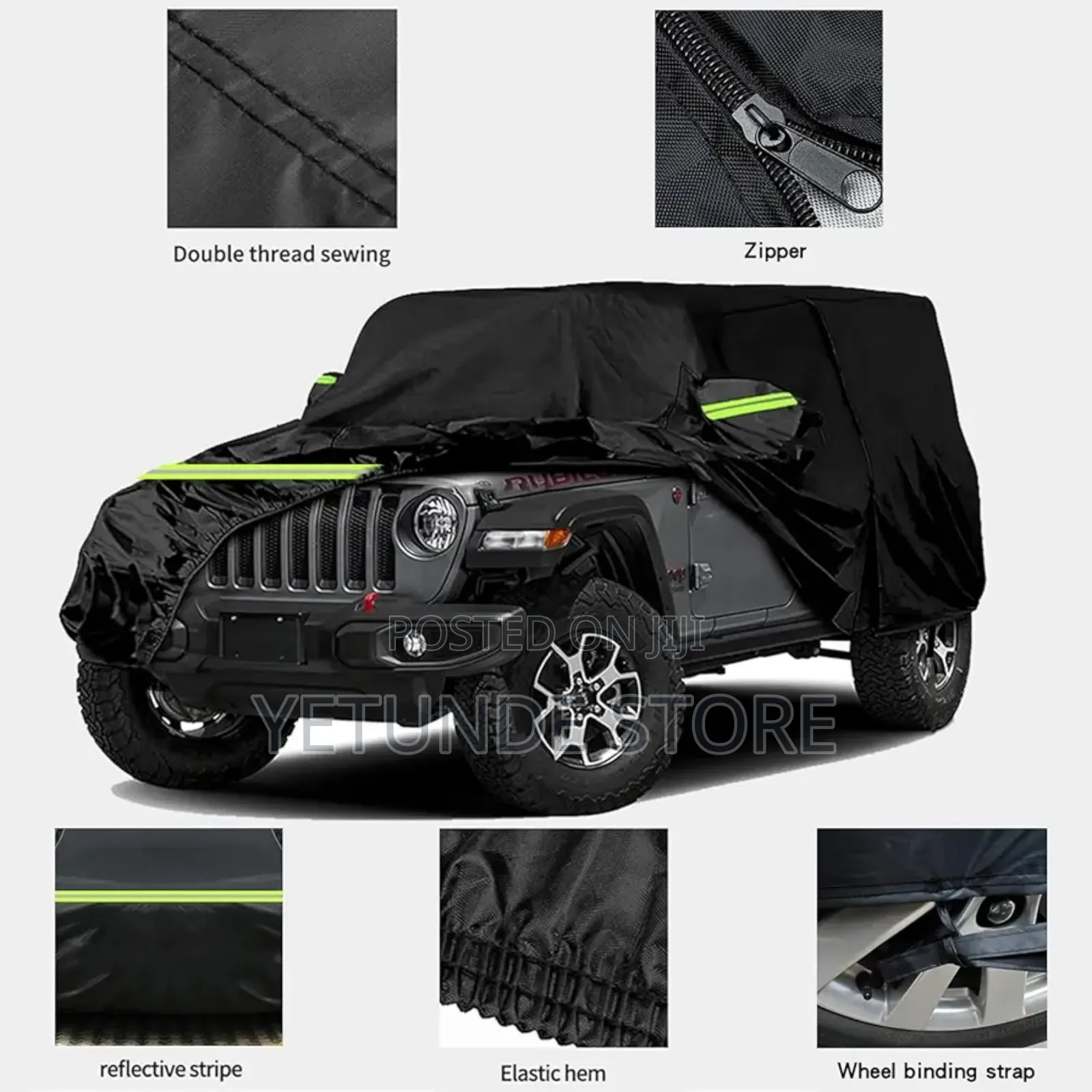 Waterproof Car Cover for Jeep Wrangler 4 Door, All Weather