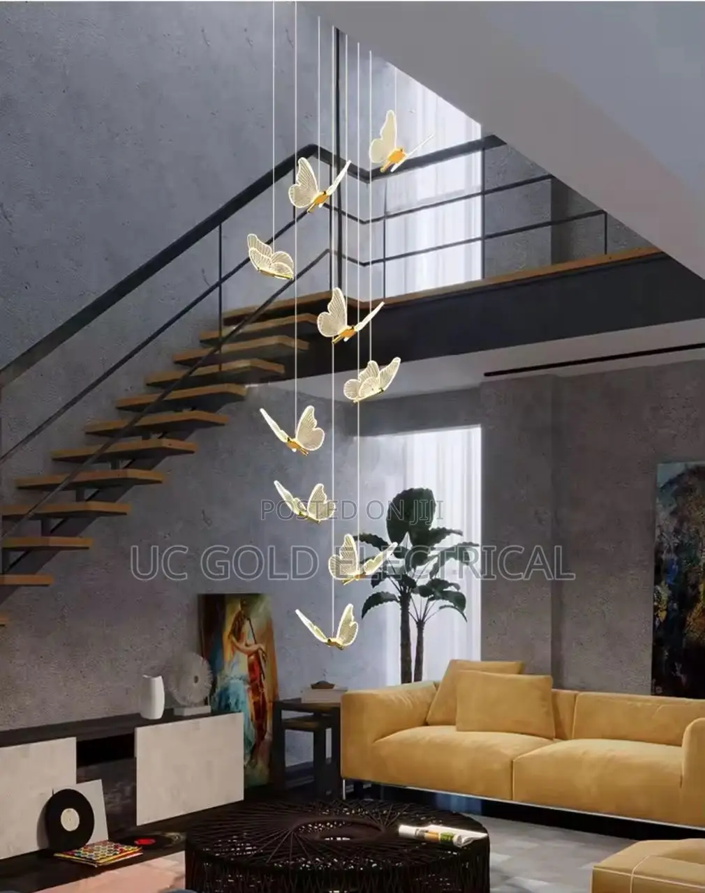 New Modern Stair Chandelier Acrylic Butterfly Shape