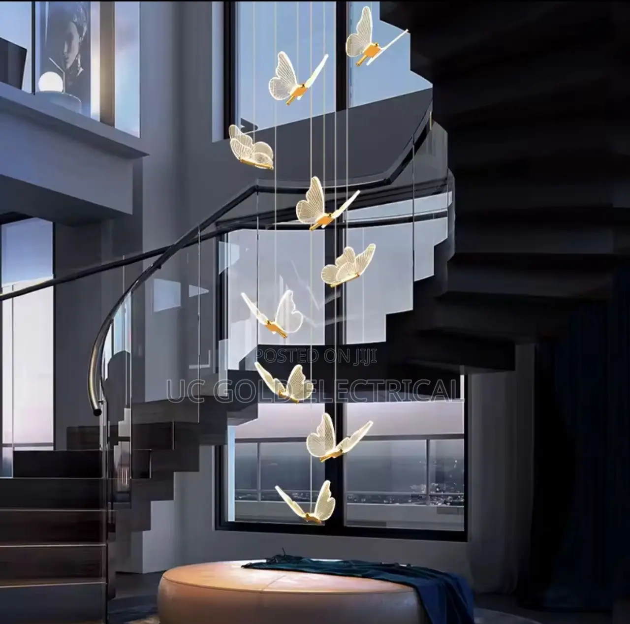 New Modern Stair Chandelier Acrylic Butterfly Shape