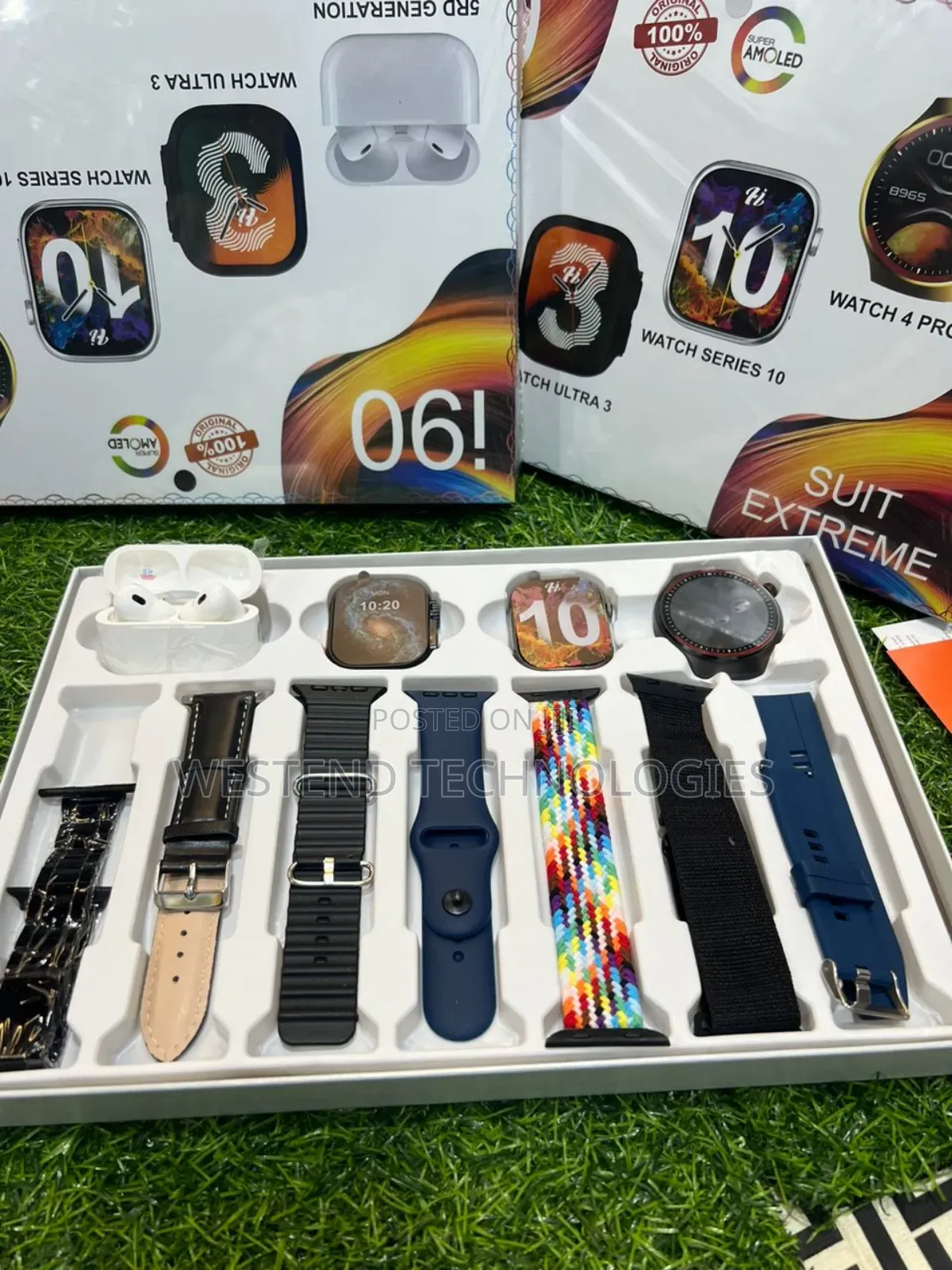 I90 Suit Extreme 11in1 Smart Watch With 3watch and 1 Earpod