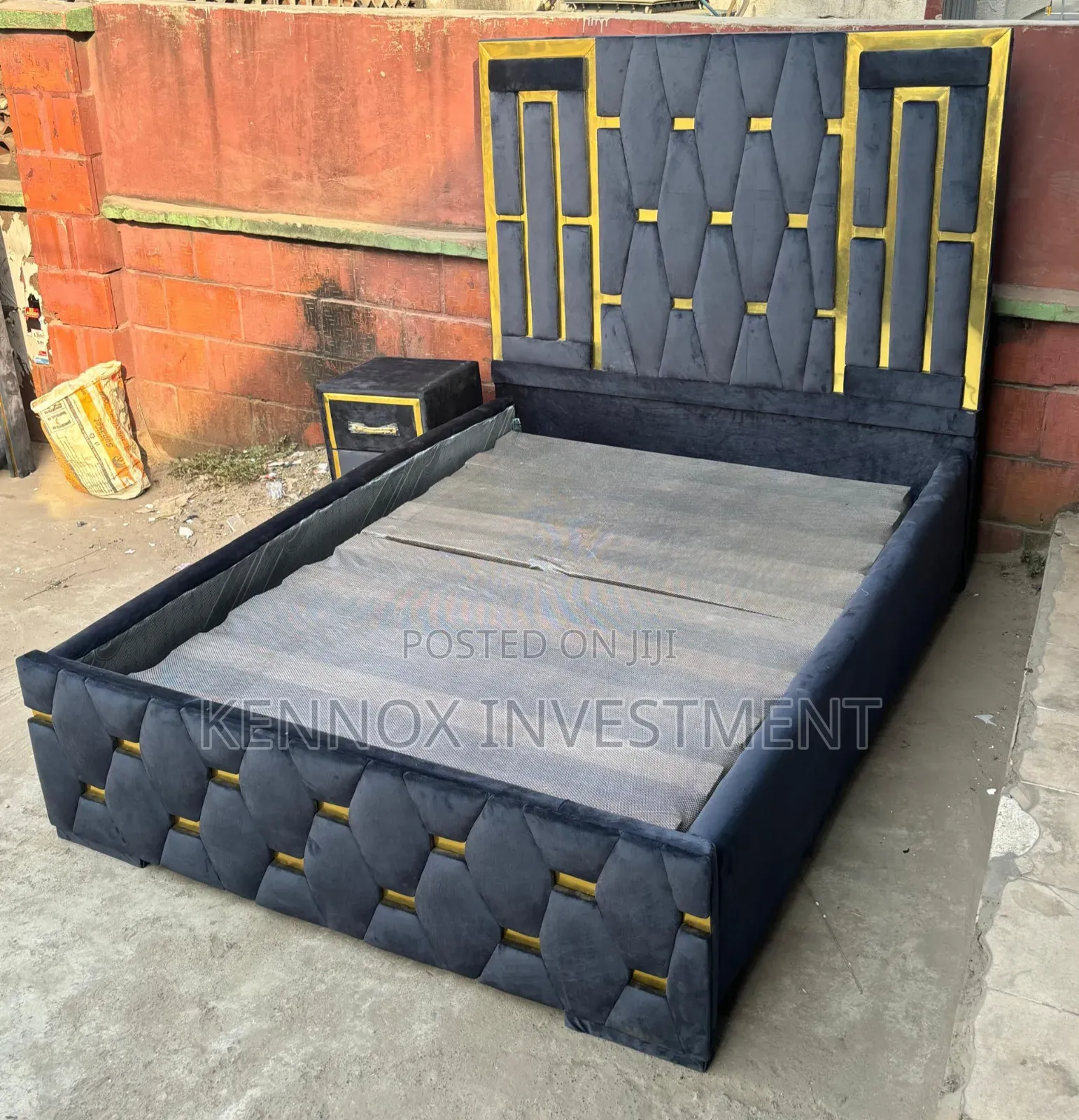 4.5 by 6 Executive Padded Bedframe With a Bedside