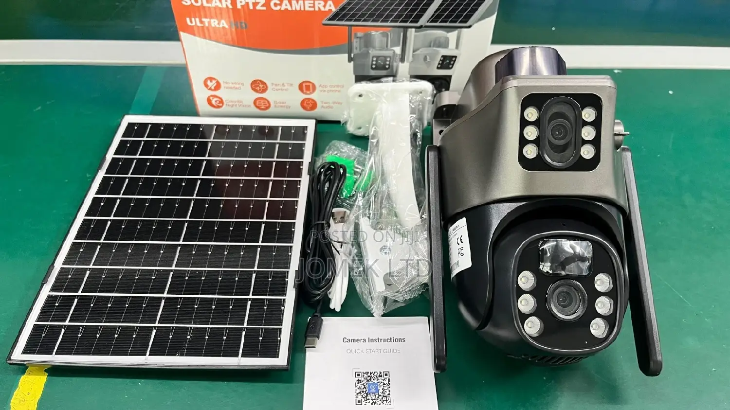 V380 Dual Lens Soler Powered Camera