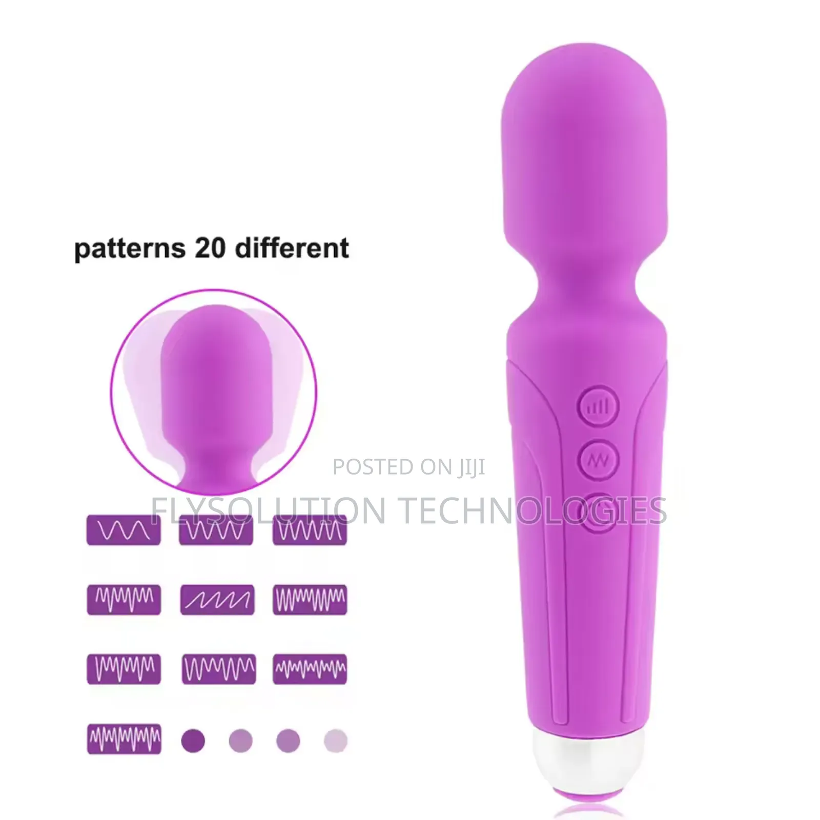 Powerful Magic Wand Massager 20 Vibration Modes (Purple)