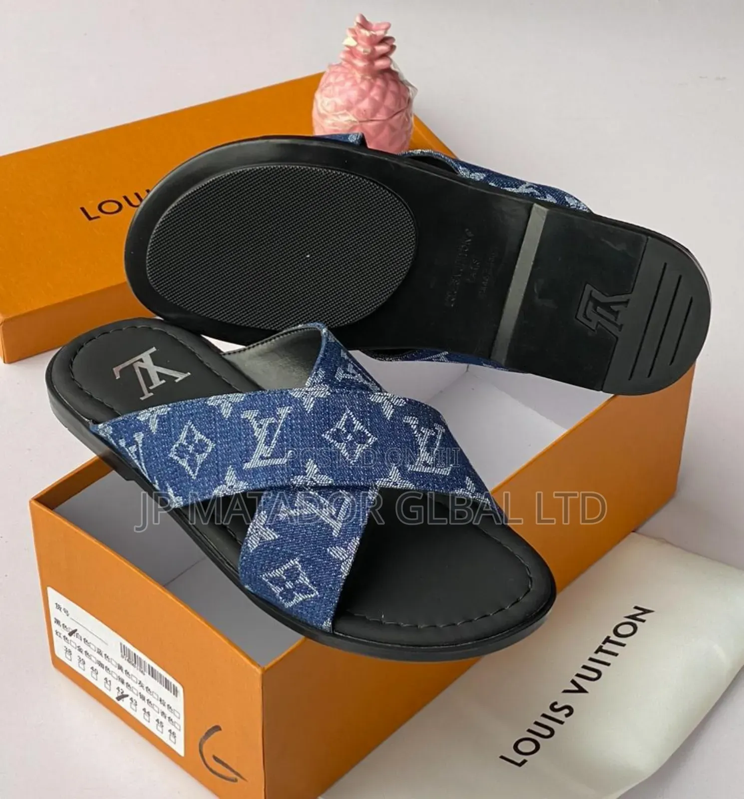 Men's Italian Leather Slippers Slide