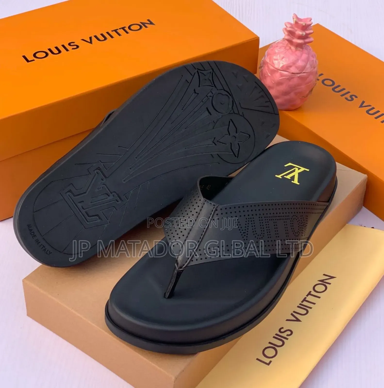 Men's Italian Leather Slippers Slide