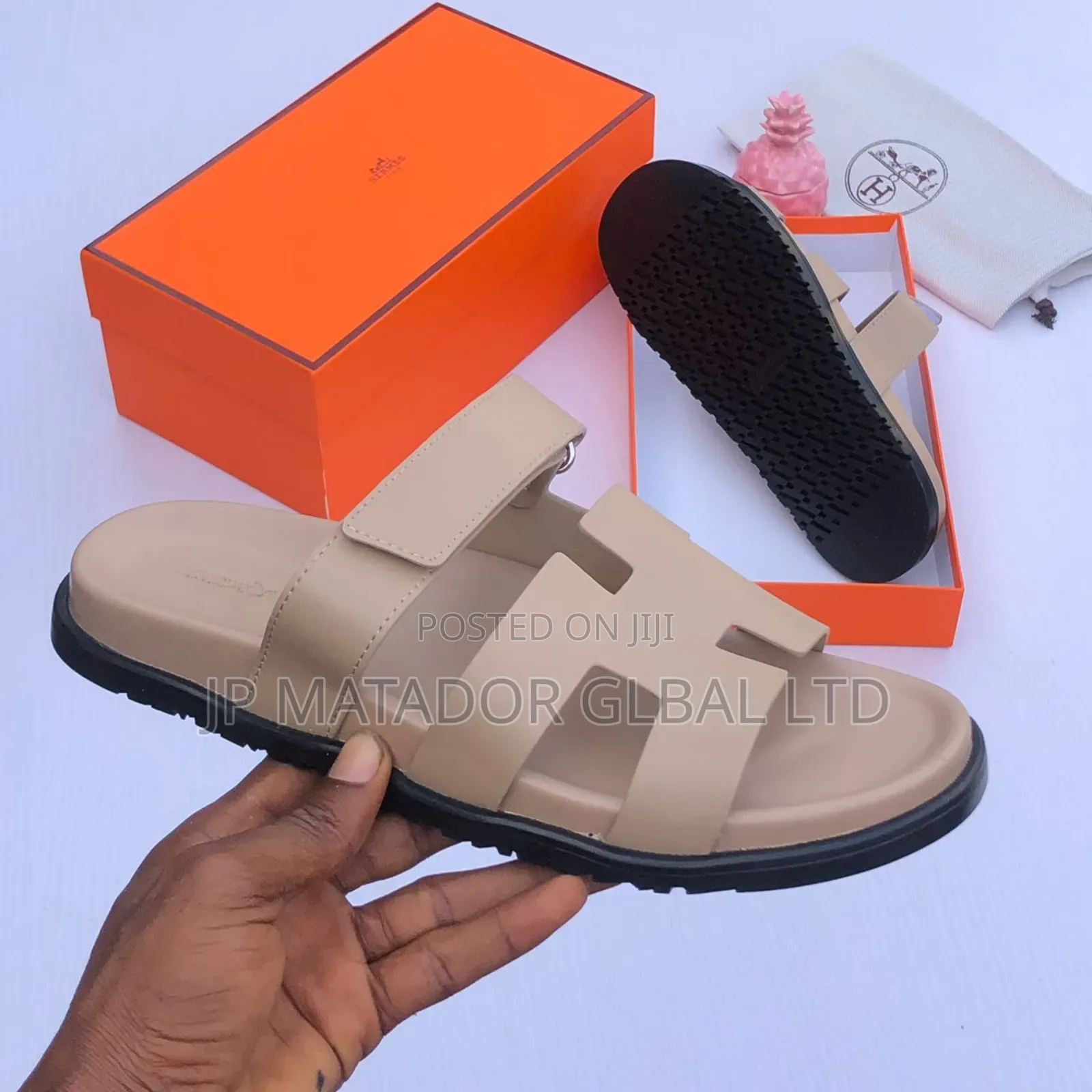 Men's Italian Leather Slippers Slide