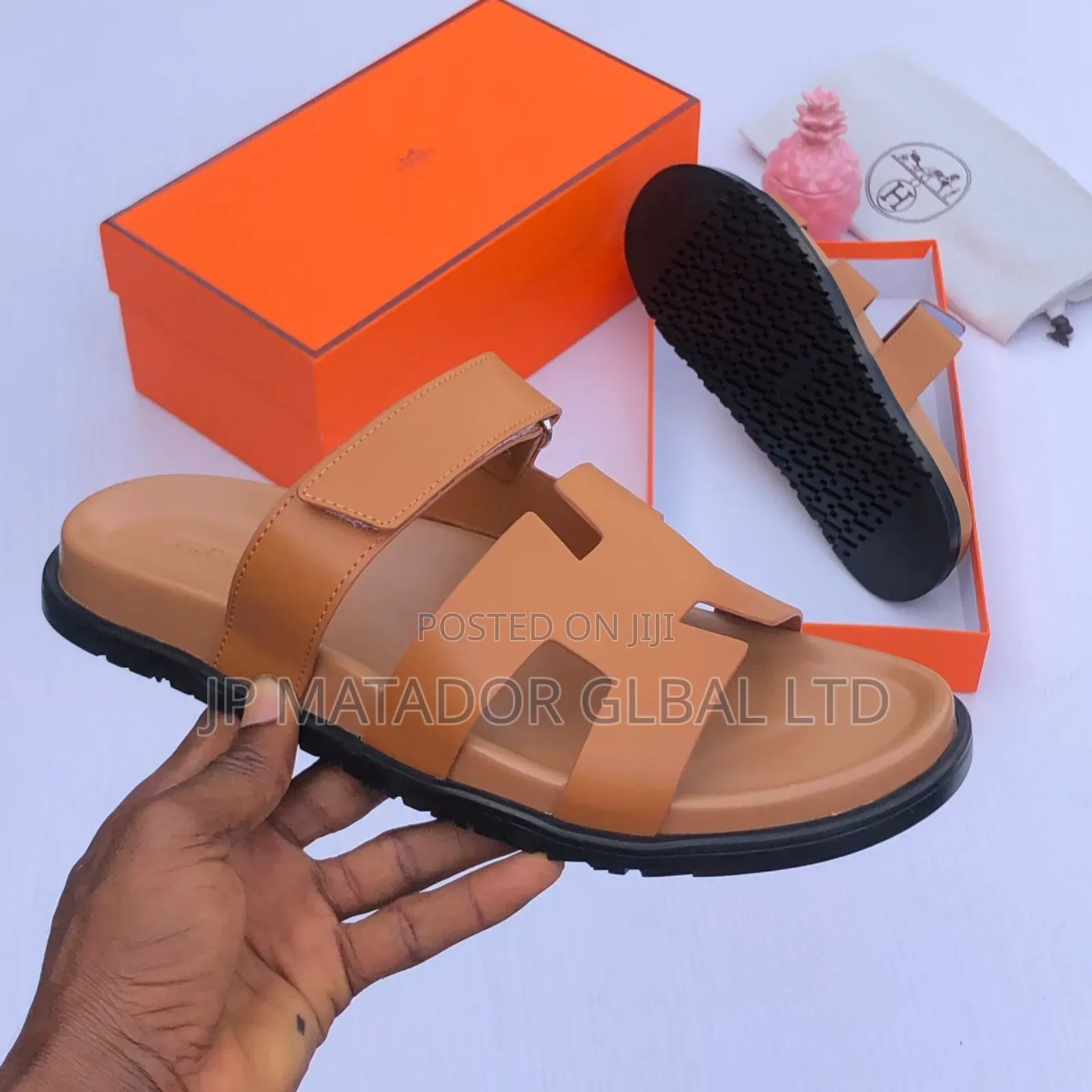 Men's Italian Leather Slippers Slide