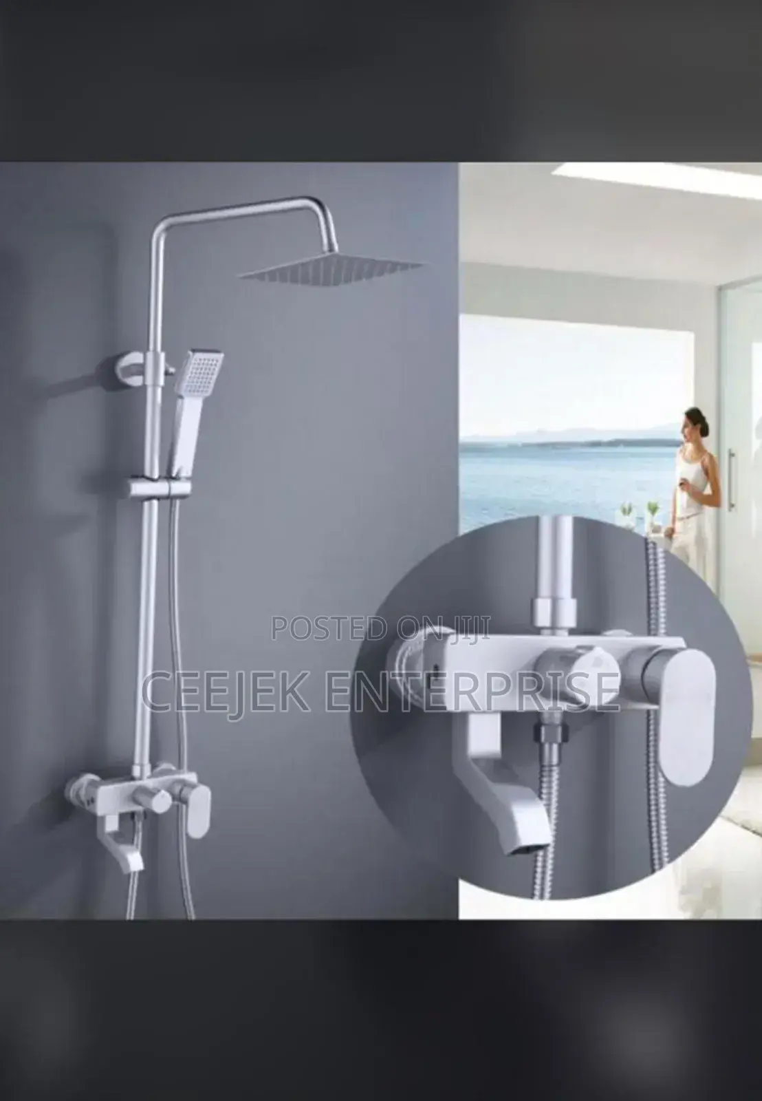 White Aluminum Executive Shower