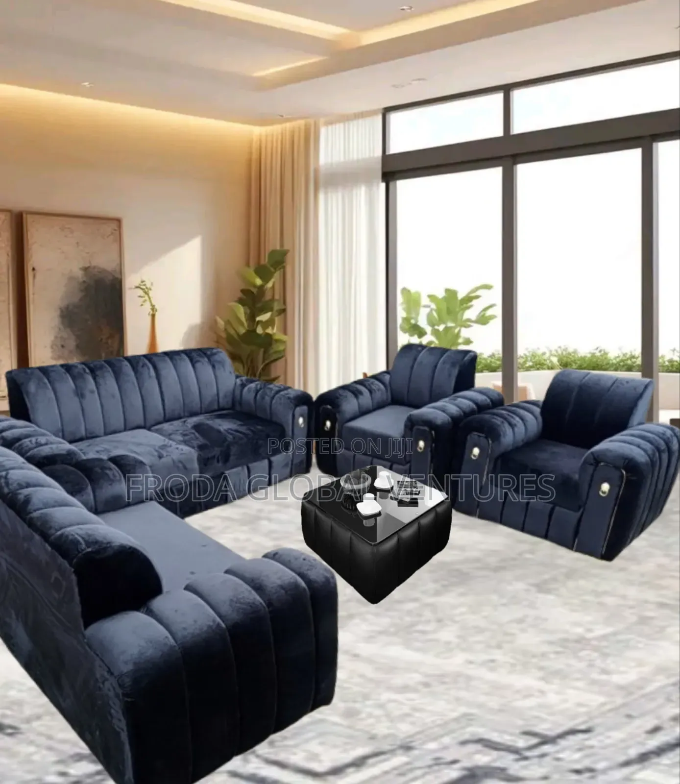 Living Room Sofa Set. 7 Seaters Couches and Table