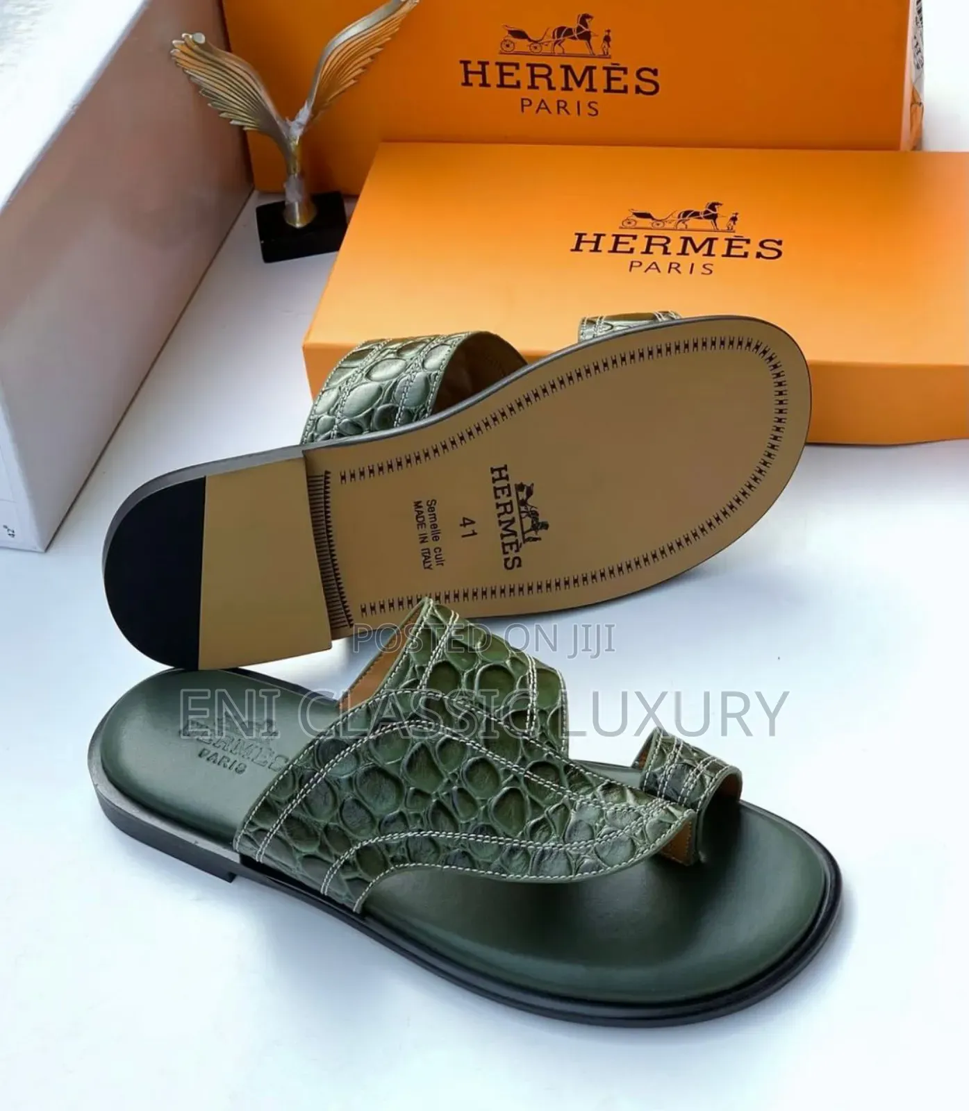 ๐ฏ Quality Luxury Men's Slippers Hermes Well Branded Package
