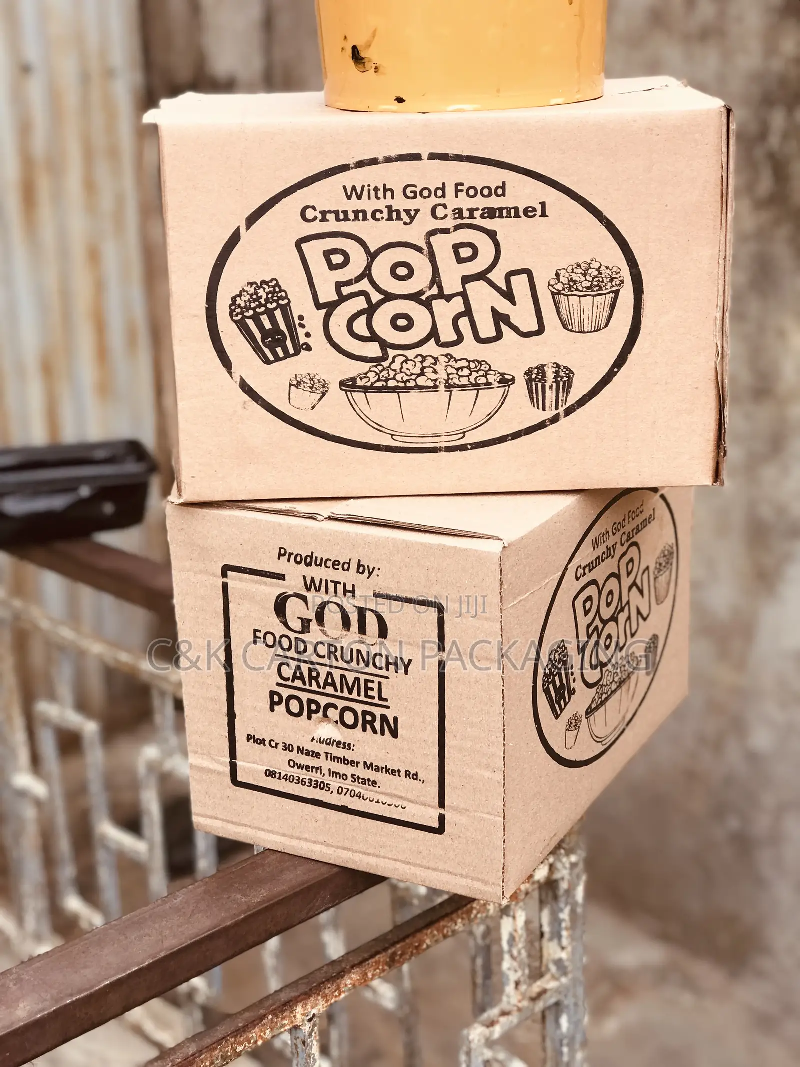 Carton Box for Popcorn Pack One Colour Printed