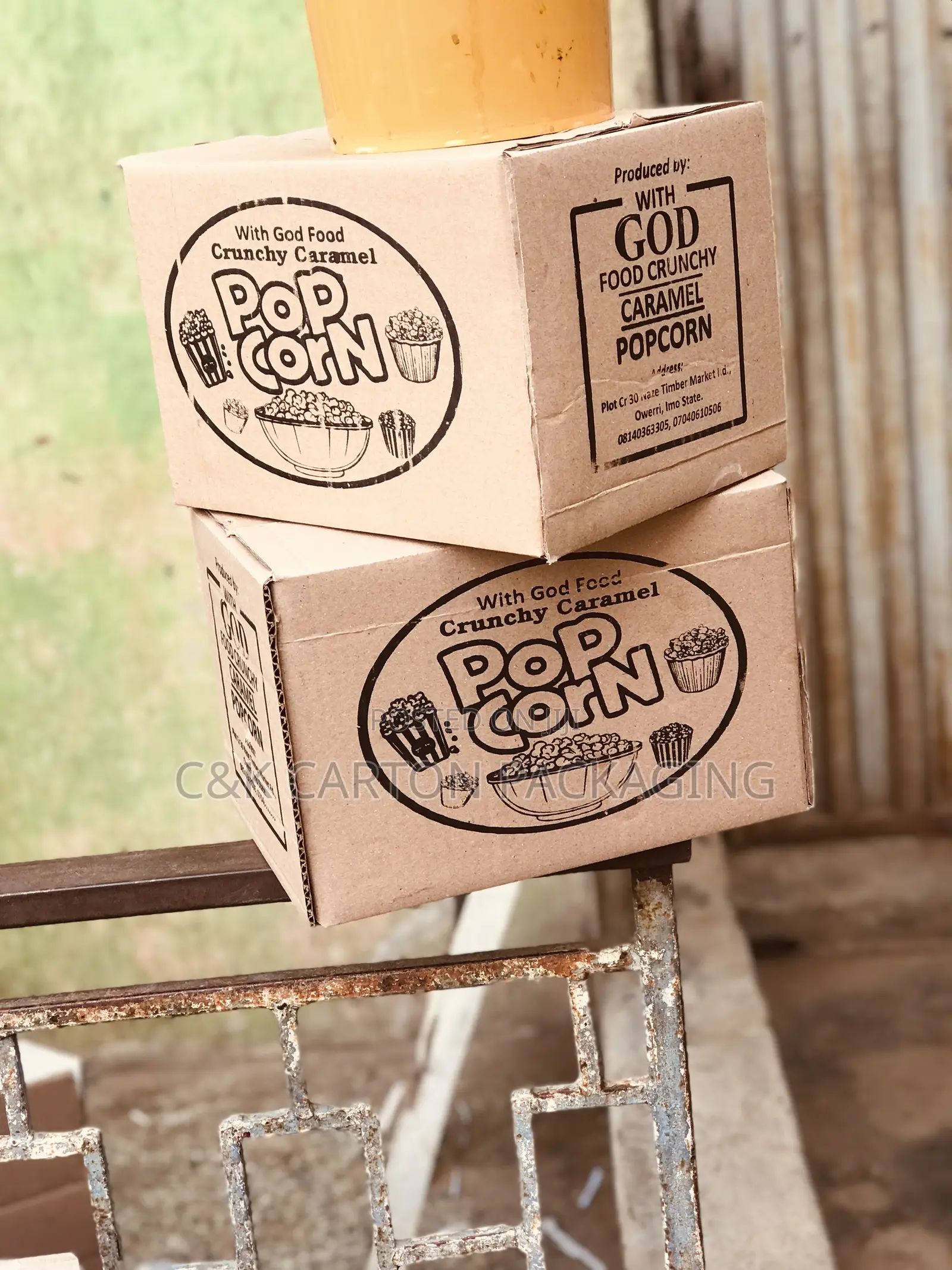 Carton Box for Popcorn Pack One Colour Printed