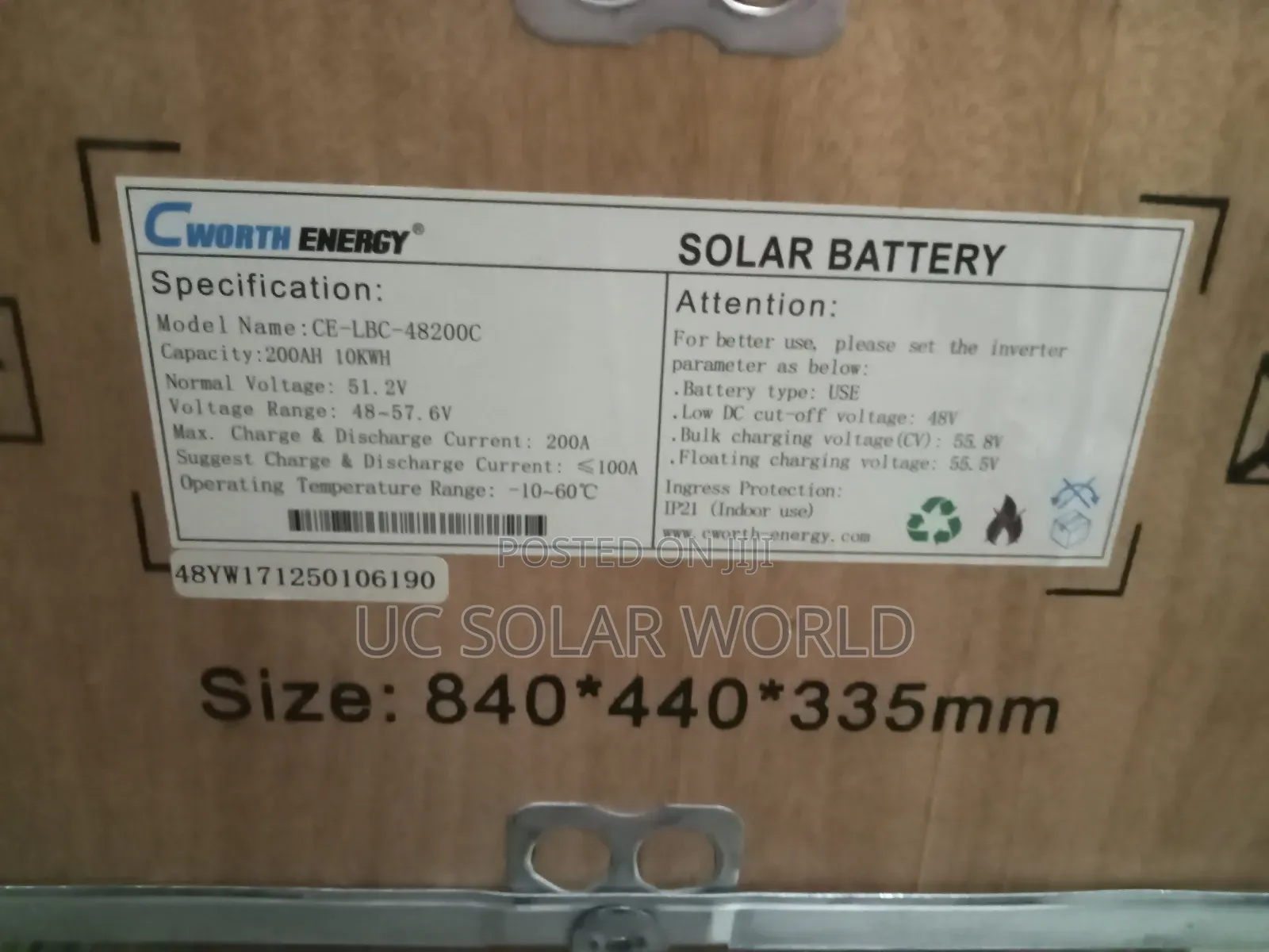 Cworth Energy 10kwh 51.2v Lithium Ion Battery
