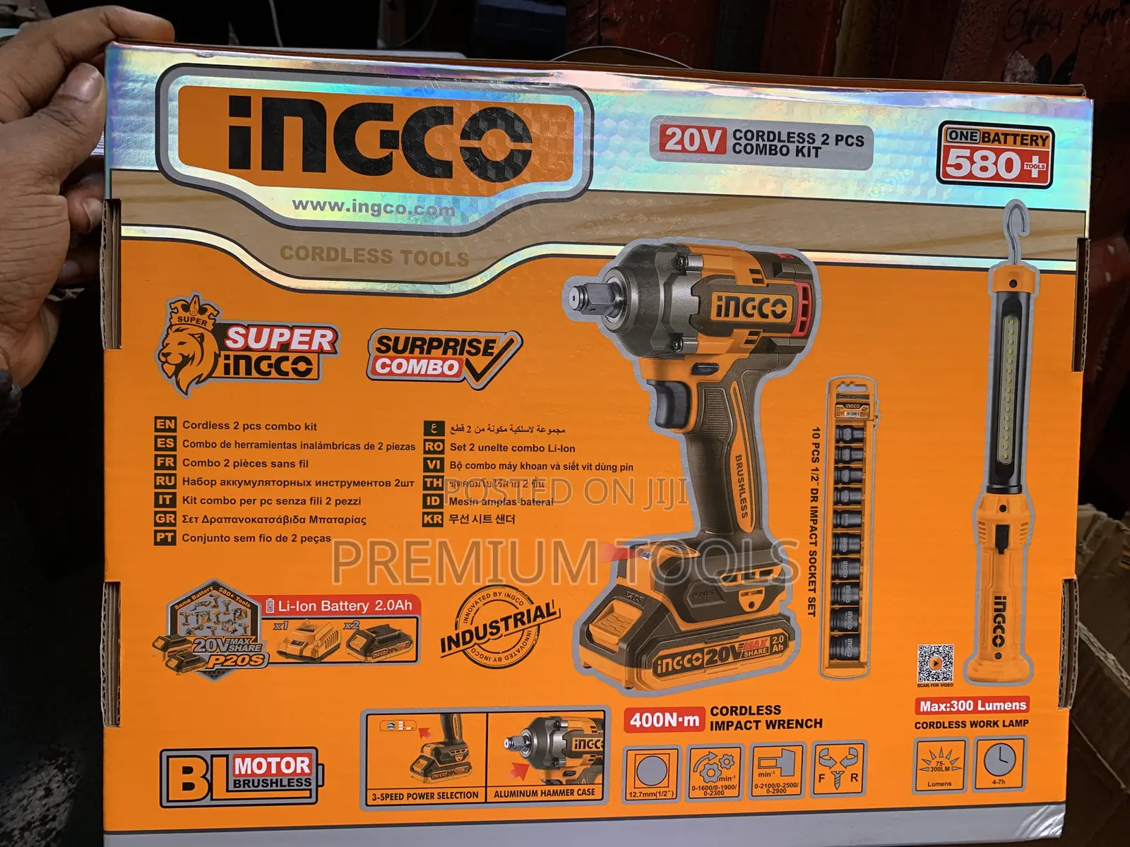 Ingco Cordless Impact Wrench With 2 Batteries