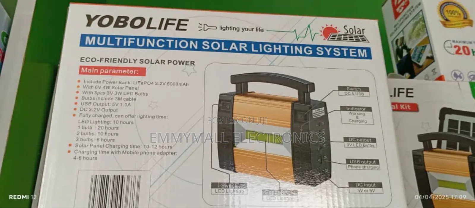 Yobolife Multifunction Solar Light With Panel and Bulbs