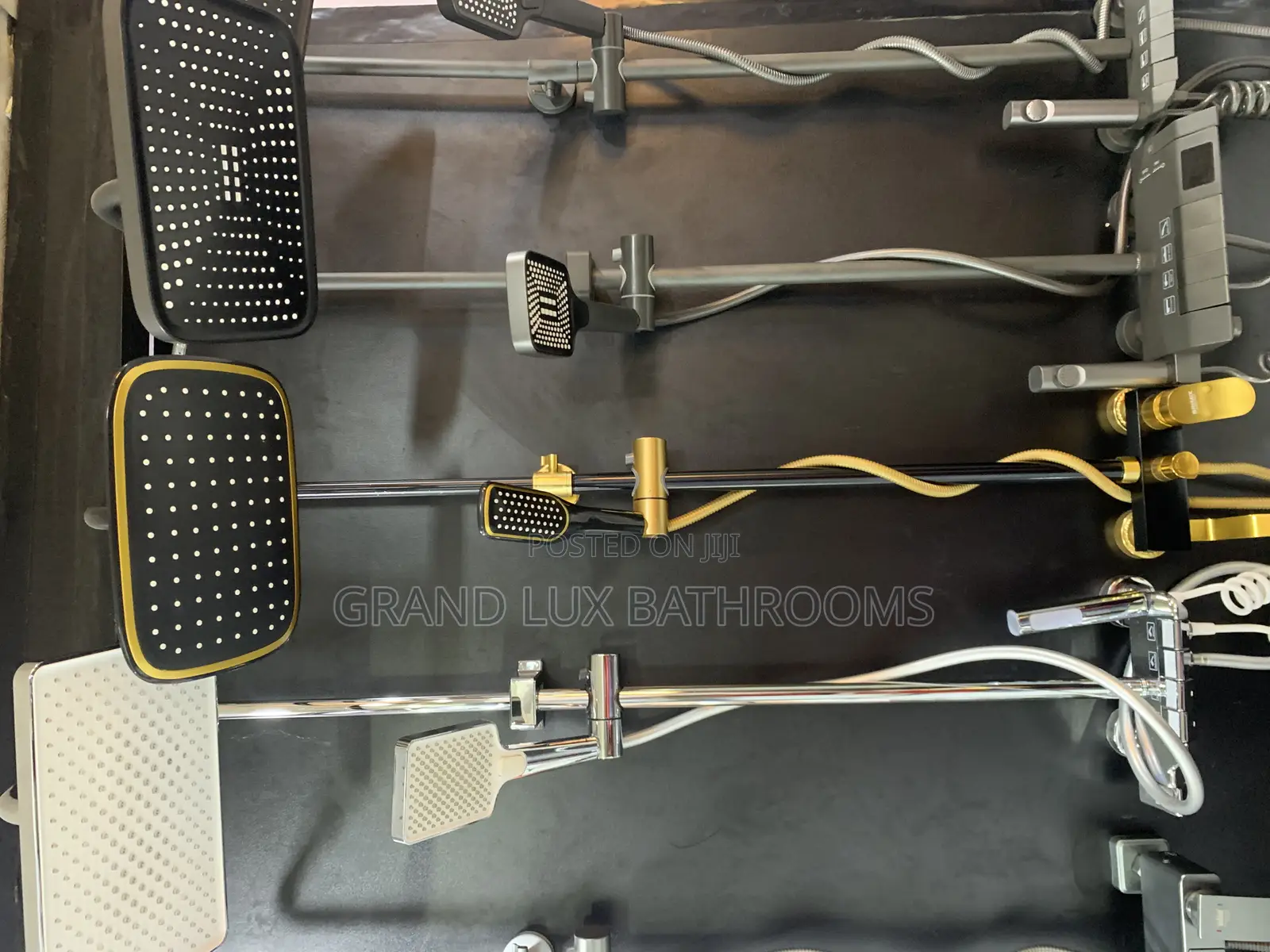 Wall Mount With Hand Shower Mixer Tap Black Gold