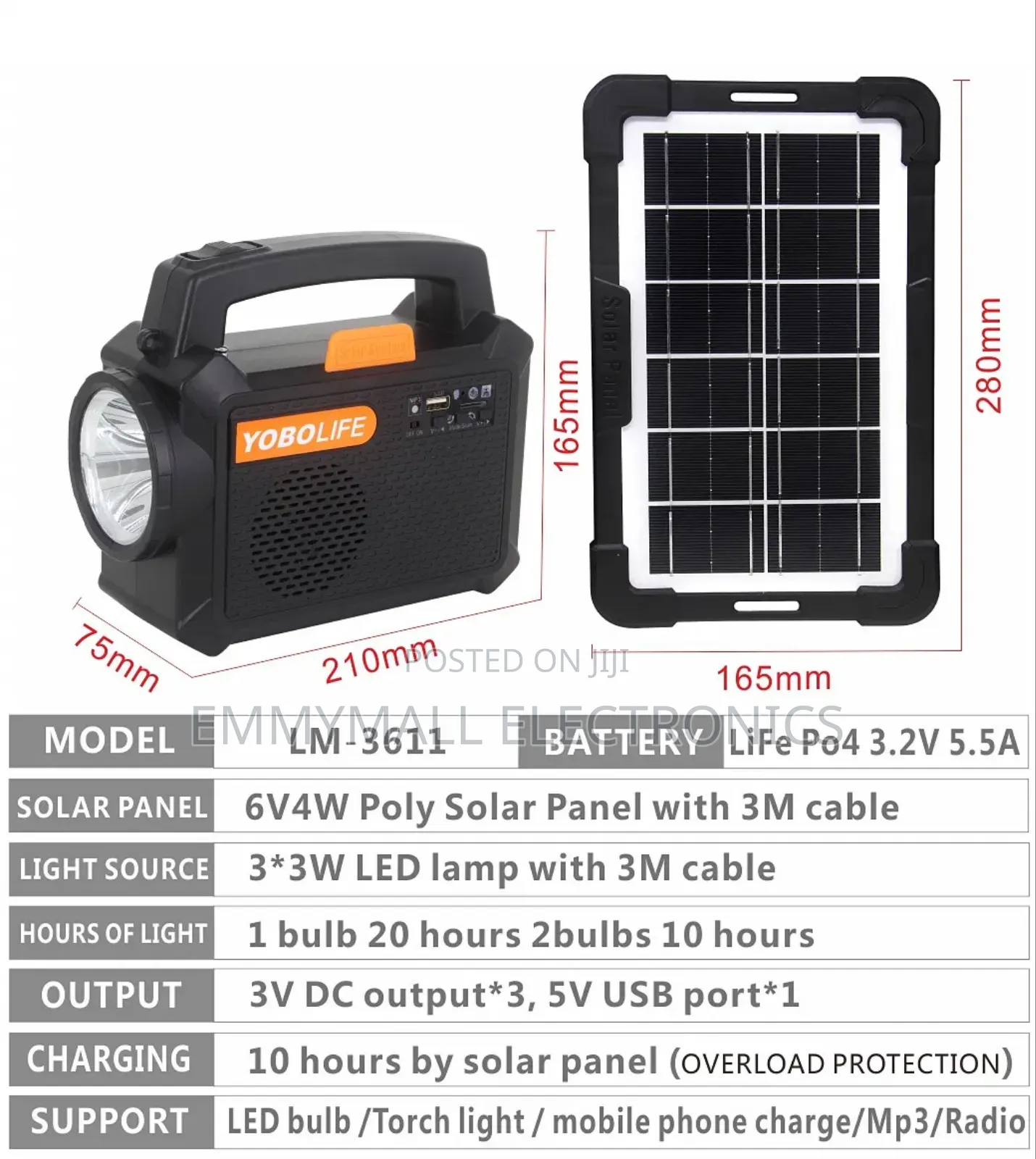 Portable Solar Power System, and a Radio and Bluetooth