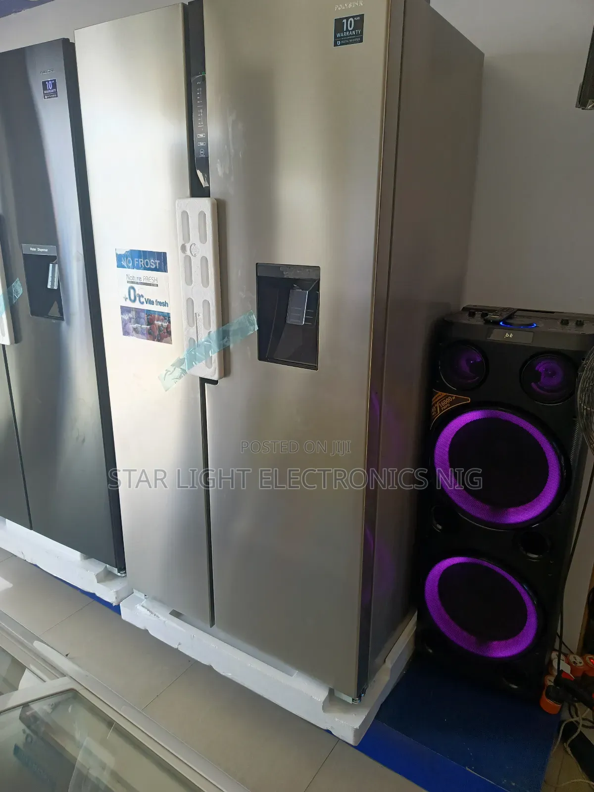 Side By Side Inverter Fridge With Dispenser Silver