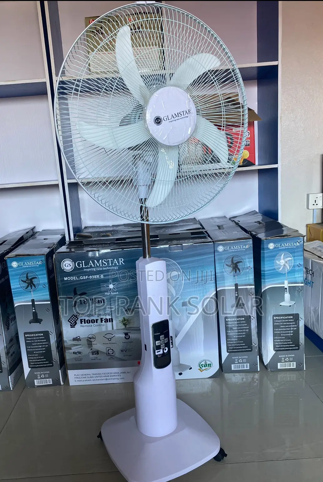 18inch Rechargeable Solar Fan