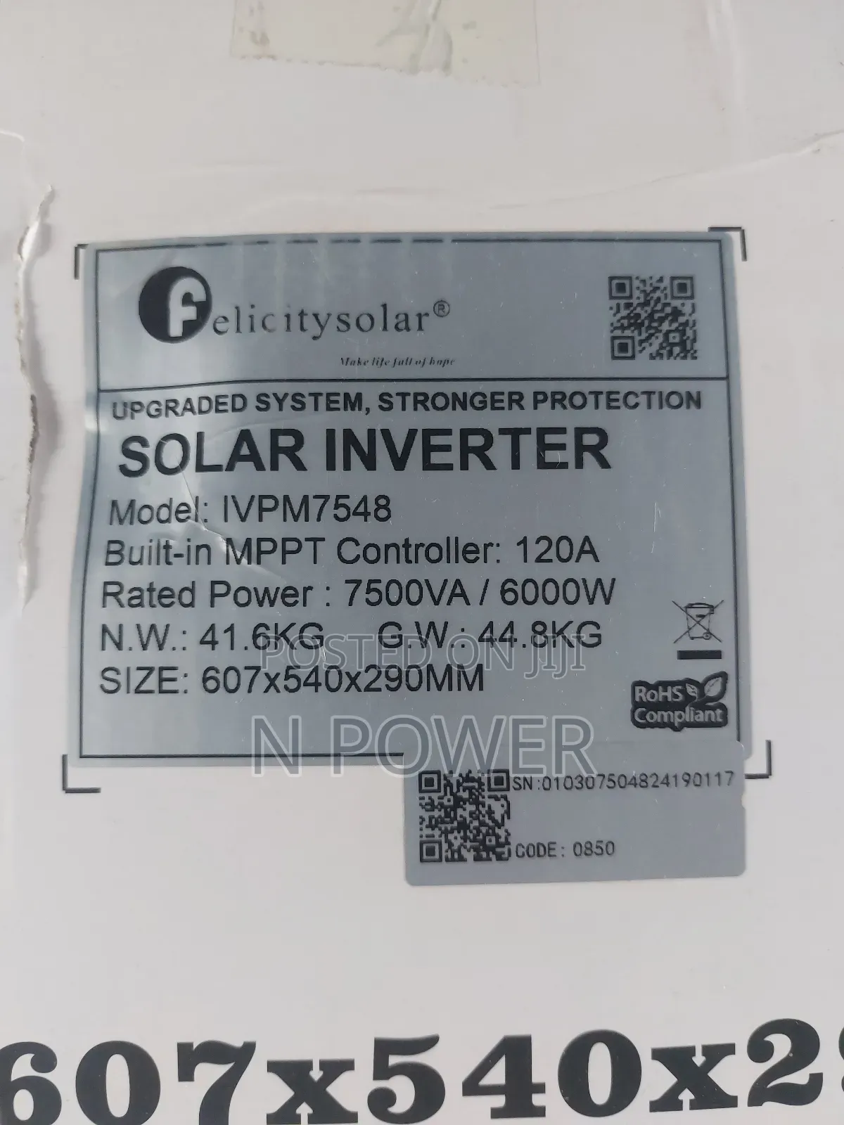 Felicity Product 7.5kva Hybrid Inverter 48v