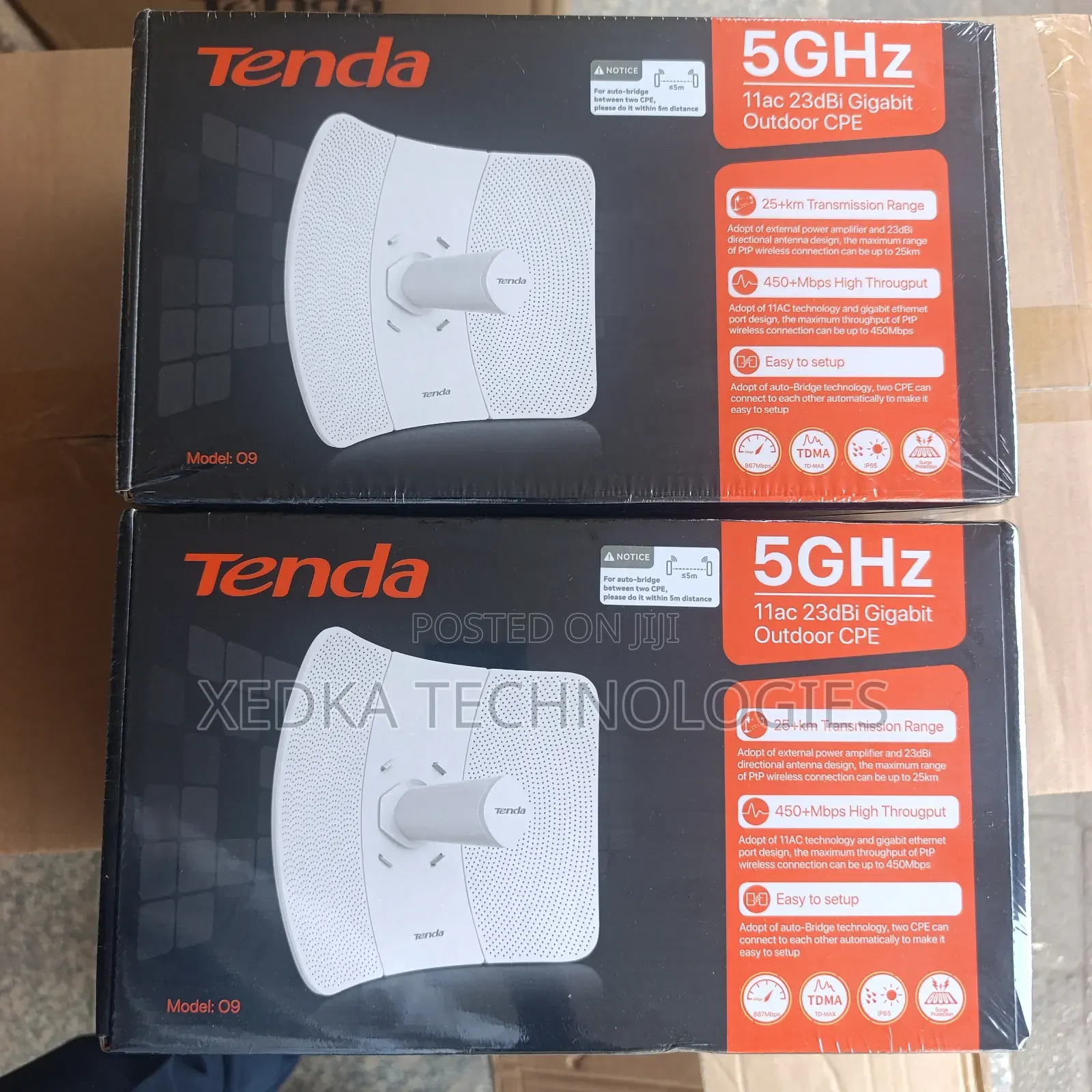 Tenda O9 5ghz 23km+ 11ac 23dbi Gigabit Outdoor Ap Cpe