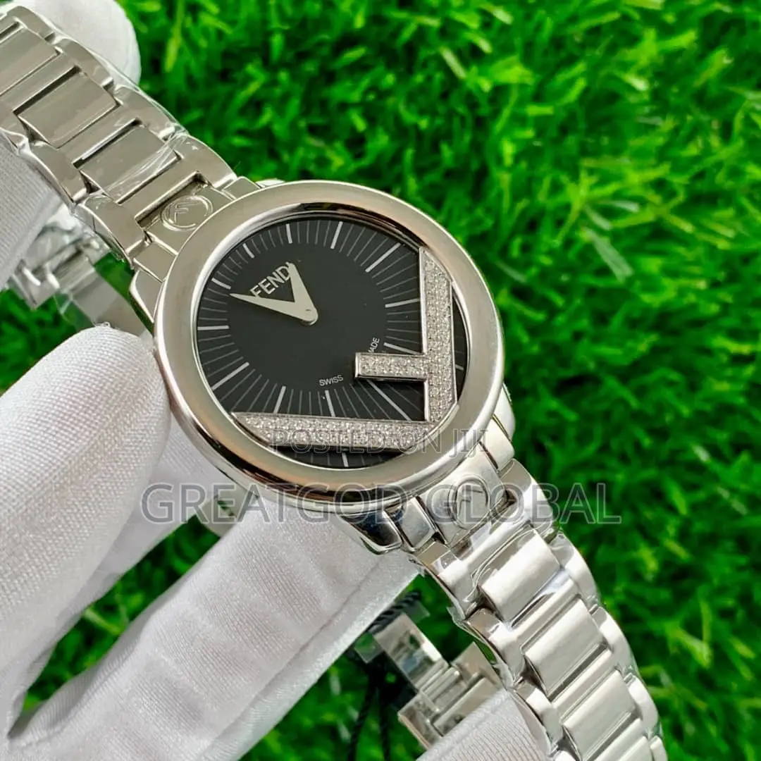 Luxury Fendi Chain Watch Battery for Ladies Silver