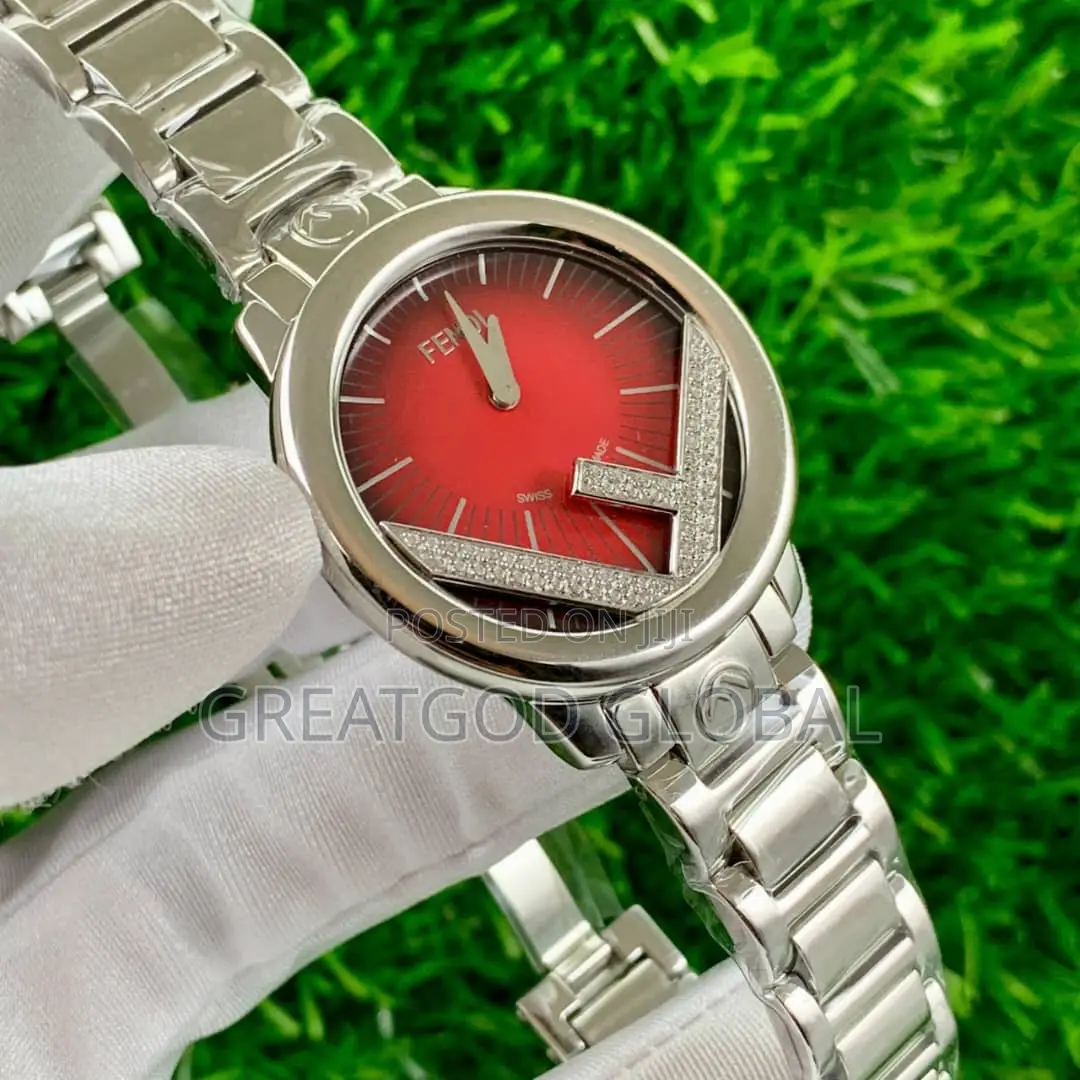 Luxury Fendi Chain Watch Battery for Ladies Silver