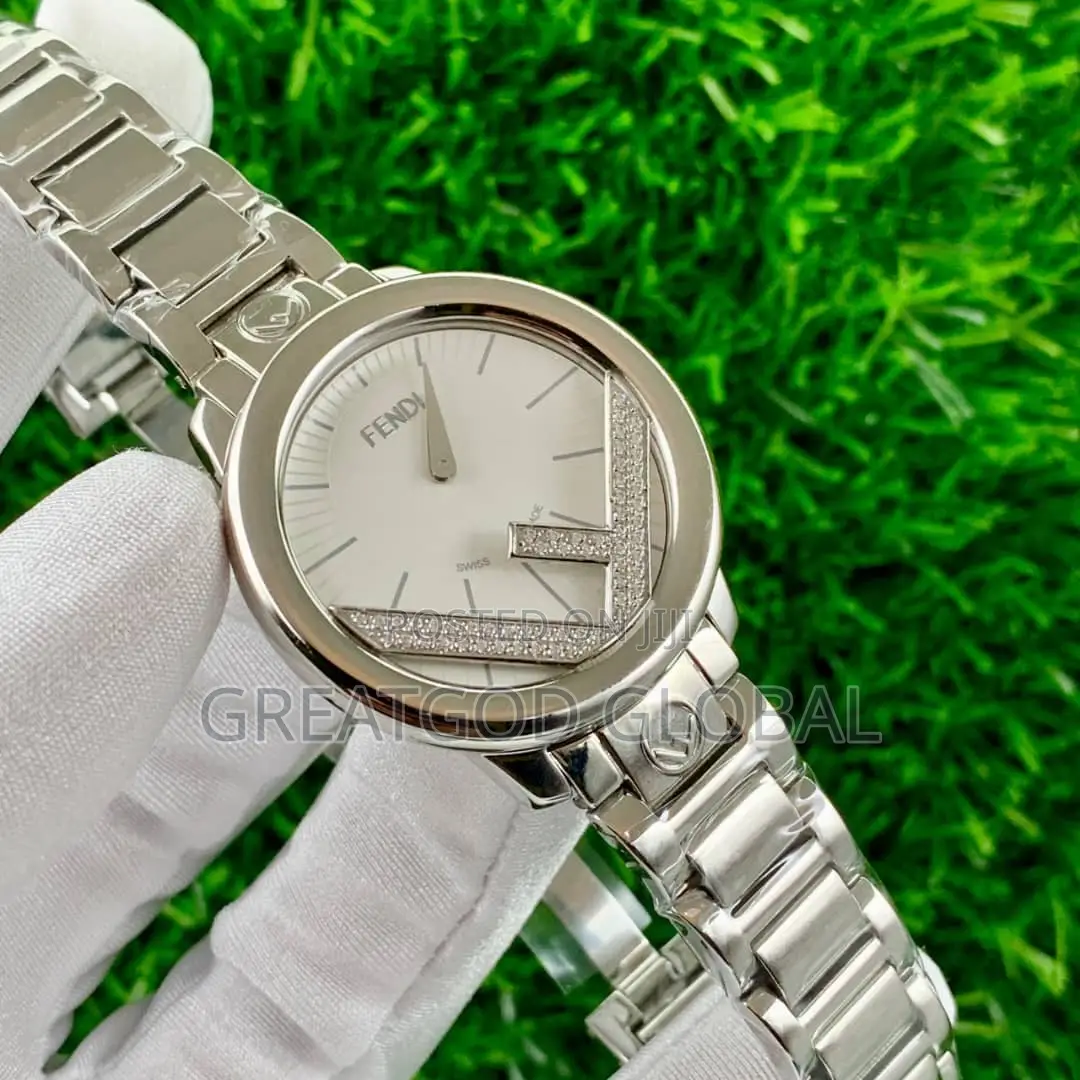 Luxury Fendi Chain Watch Battery for Ladies Silver