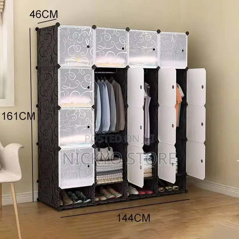 4 Doors Modular Plastic Wardrobe Closet