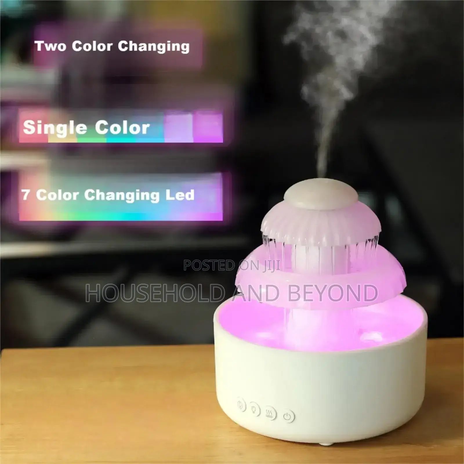 Rain Aromatherapy Humidifier Diffuser With Led Light