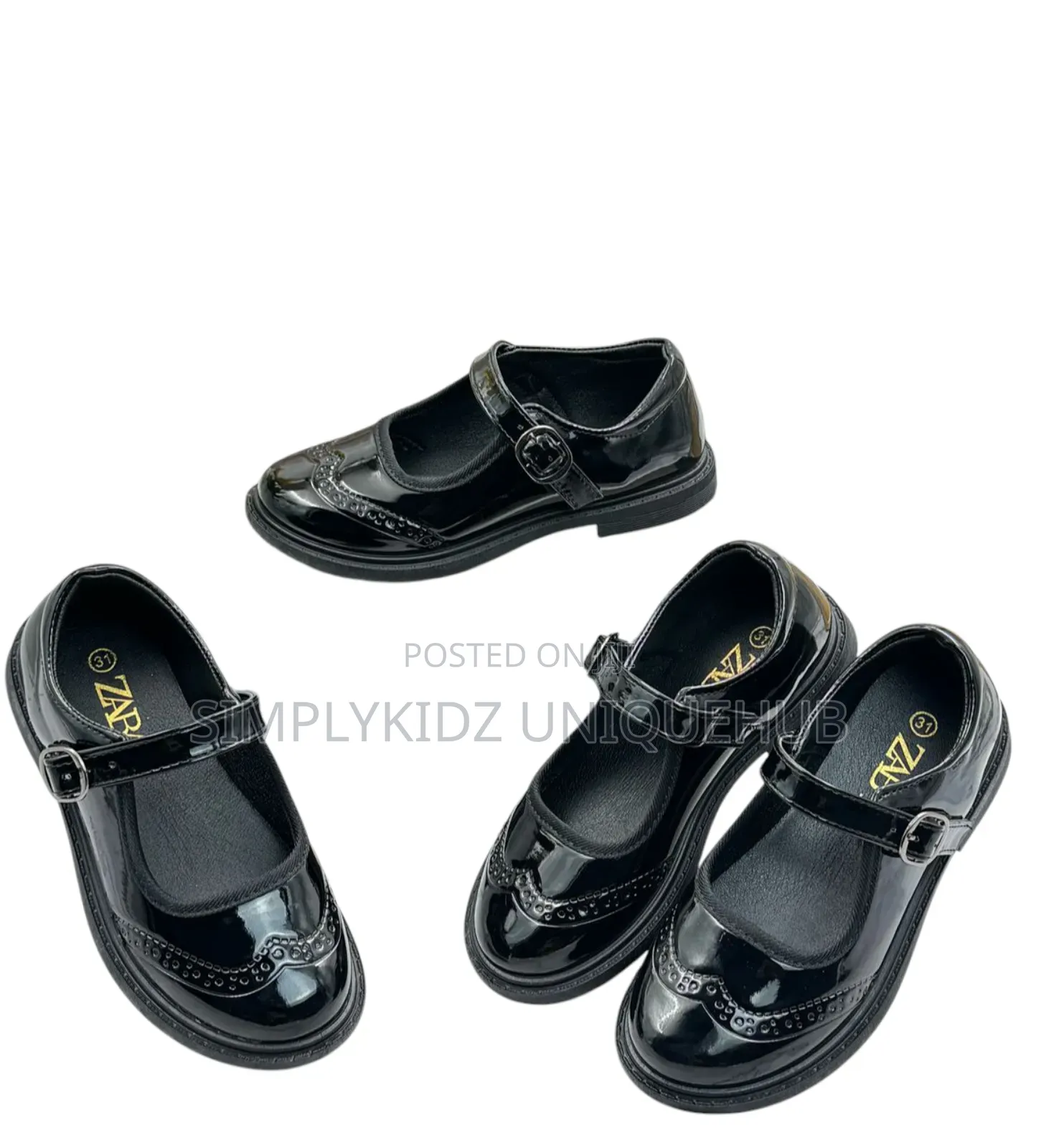 Girls Patent School Shoe