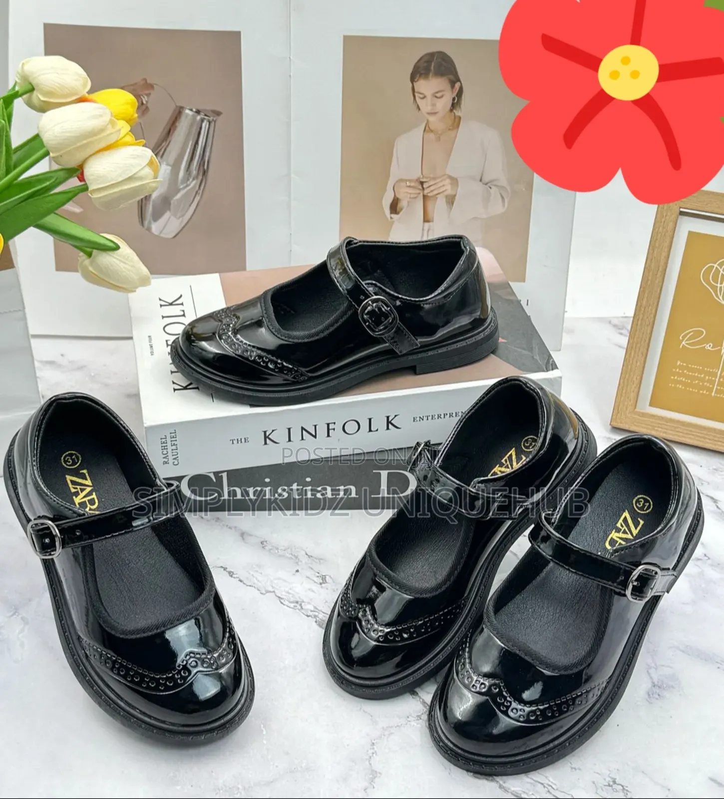 Girls Patent School Shoe