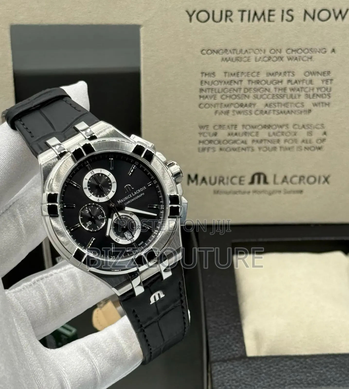 Original Maurice Lacroix Black Genuine Leather Strap Watch