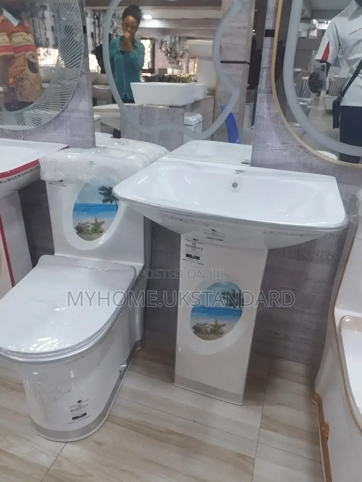 Luxury Master Water Closet With the Basin and Pedestrian.