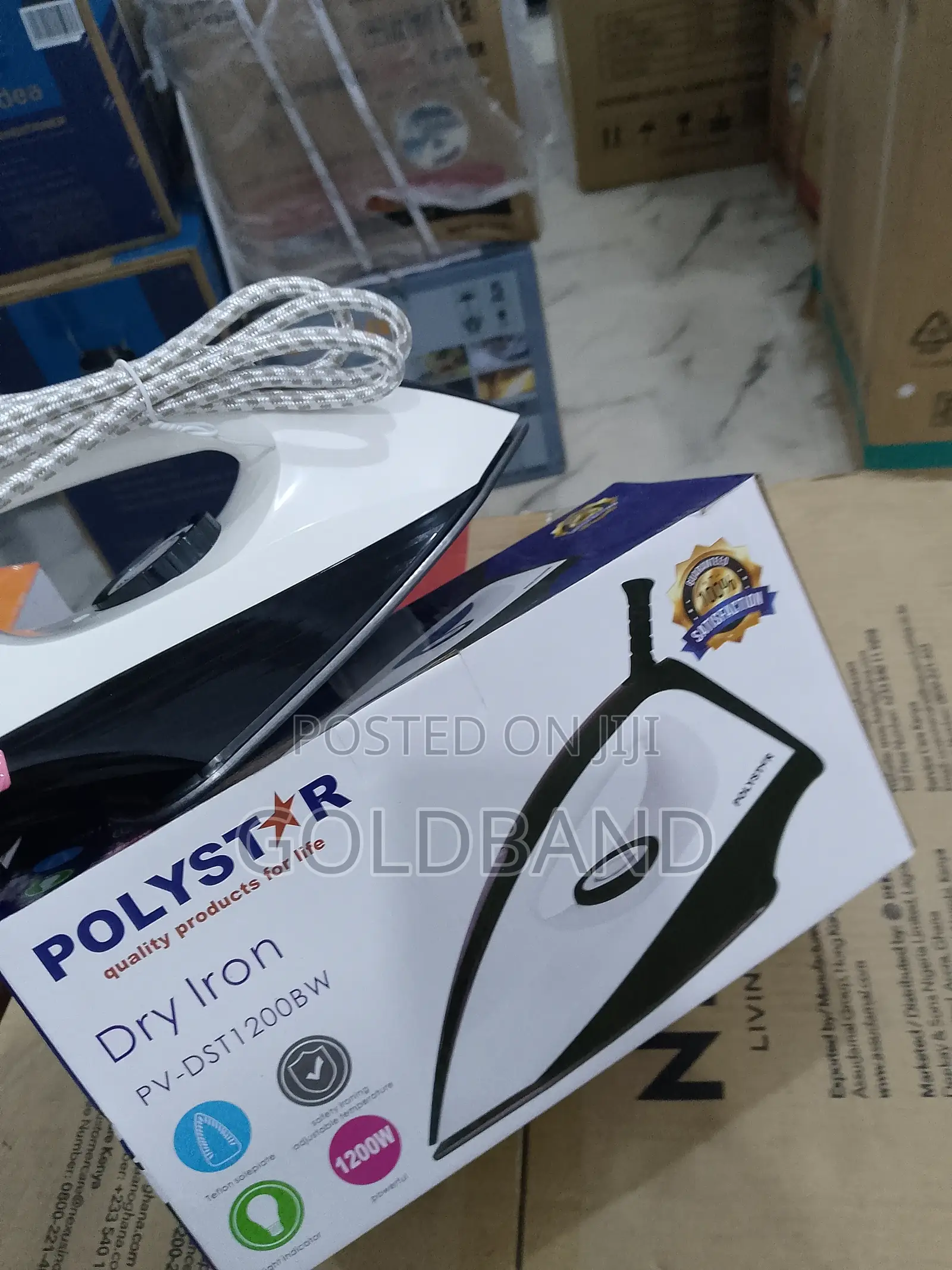 Long-Lasting Polystar Electric Dry Iron Pv-Dst1200bw