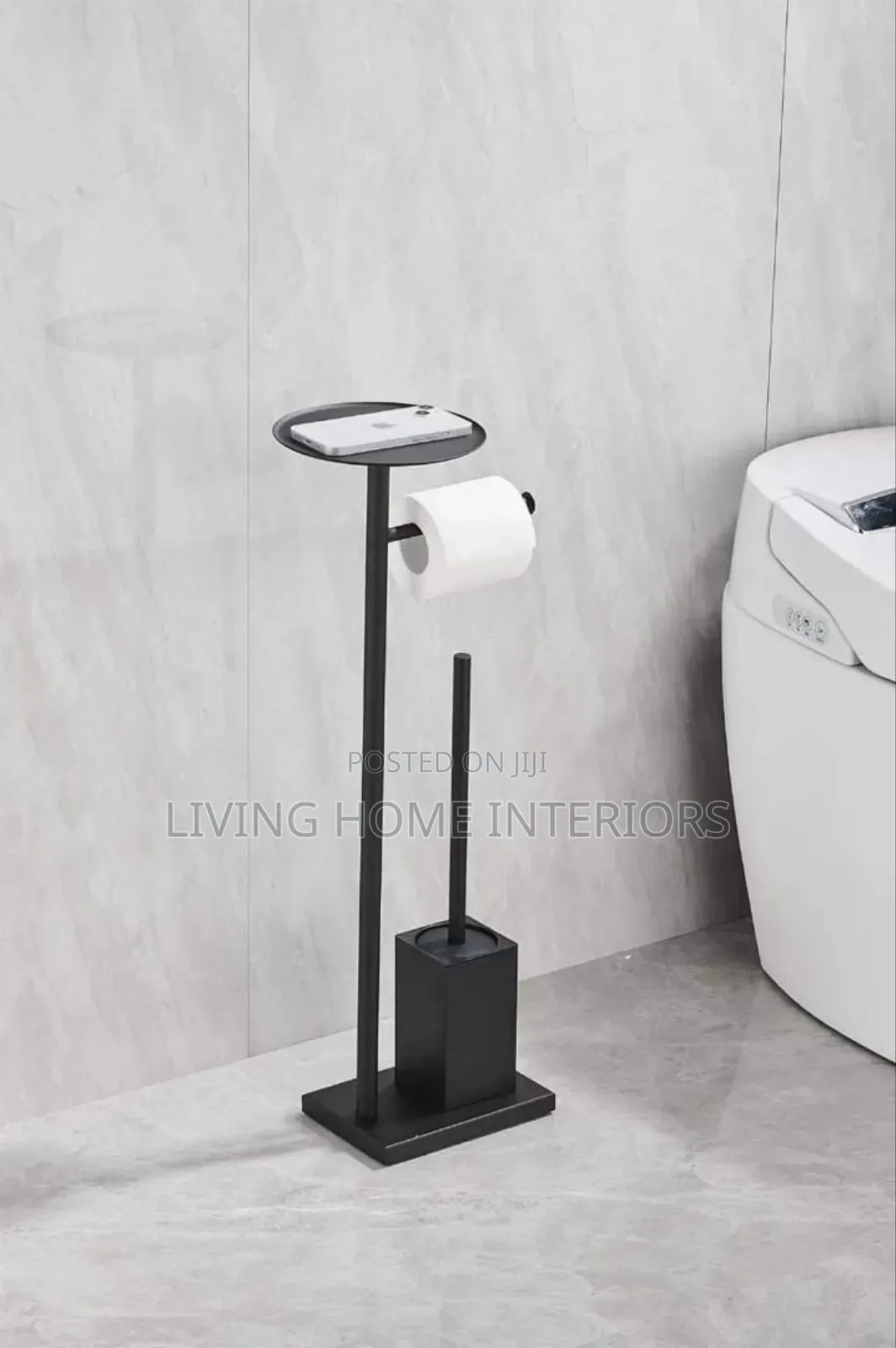Standing Tissue Paper and Toilet Brush