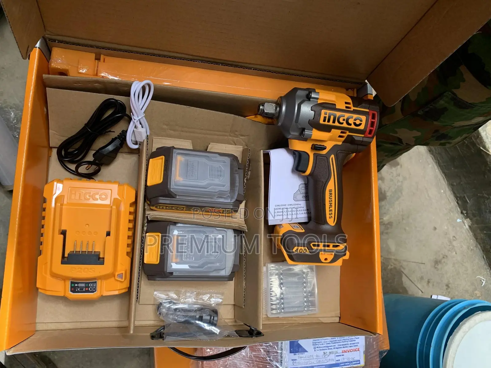 Ingco Cordless Impact Wrench With 2 Batteries