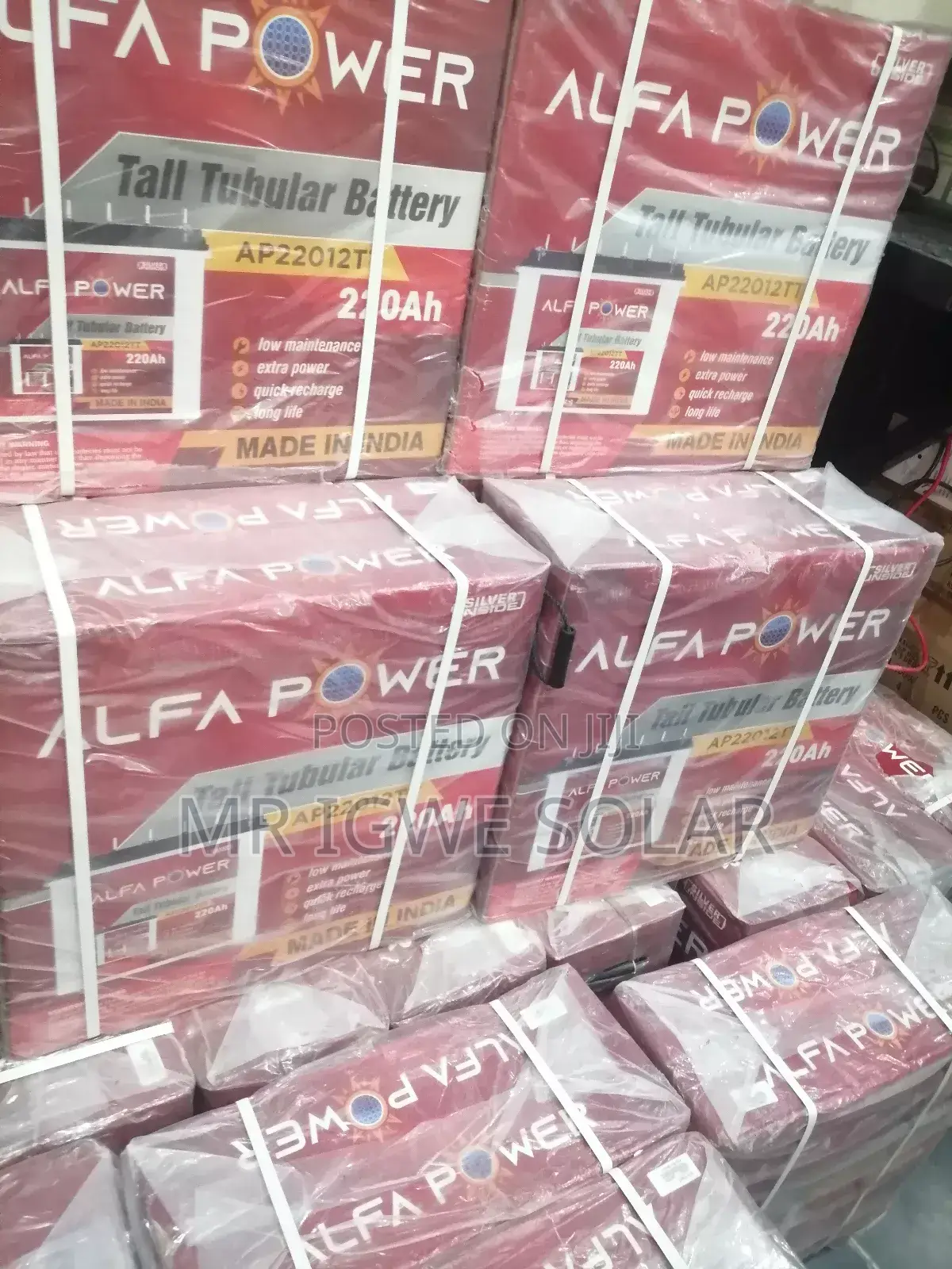Alpha Power 220ah Tall Tubular Battery