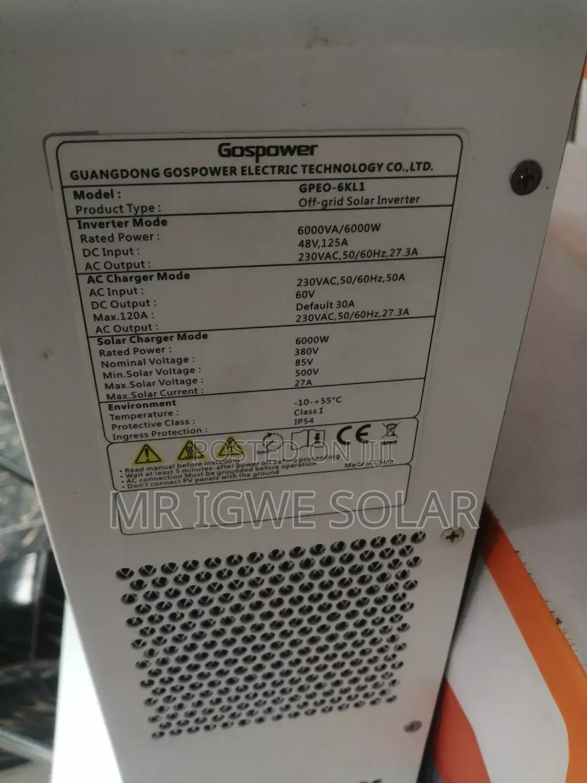 Gospower Hybrid Inverter 6kva 48v