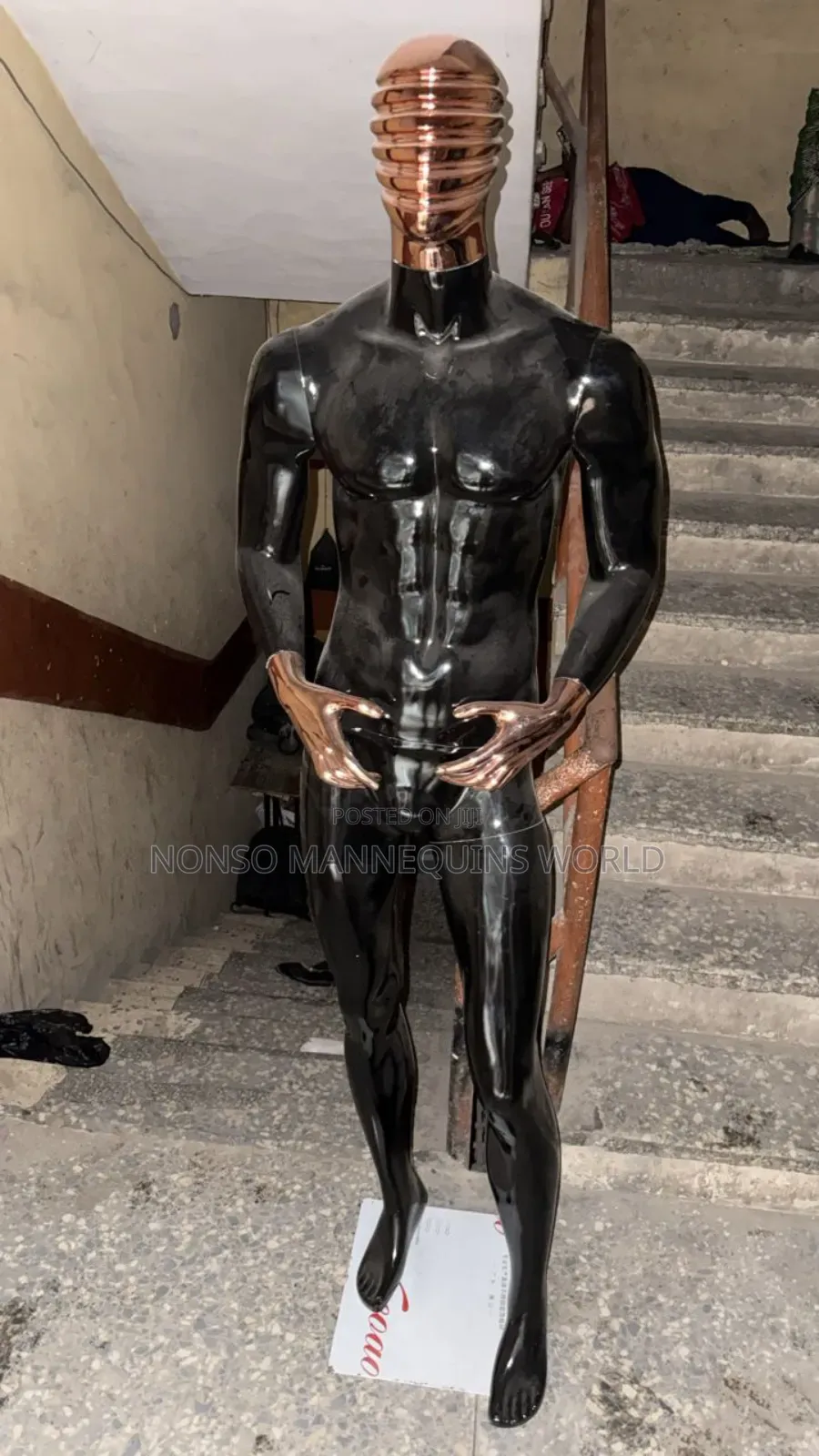Black And Rose Gold High Quality Fiber Male Mannequin