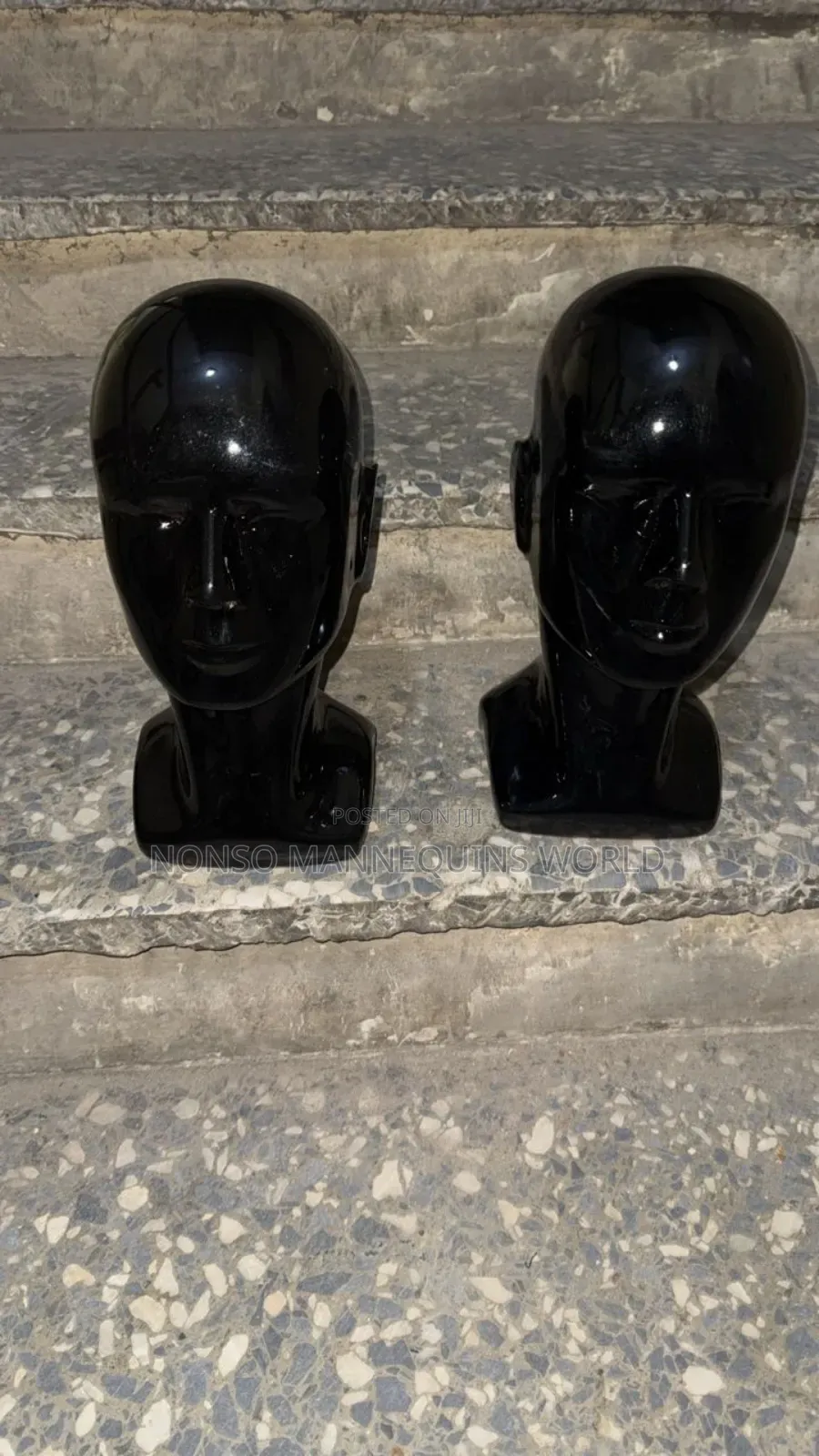 Black Fiber Male Head For Displaying Caps, Hats Etc