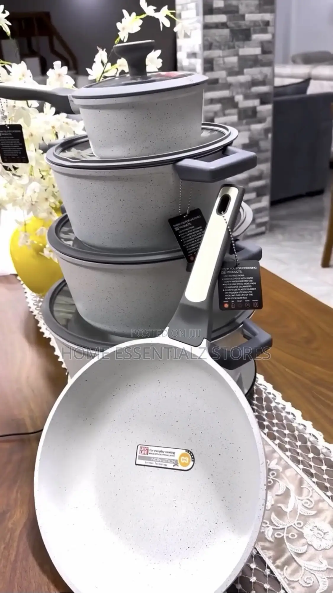 Ucc Life Granite Non-Stick Cookware Set - Ucc Life Pots With Glass Lid