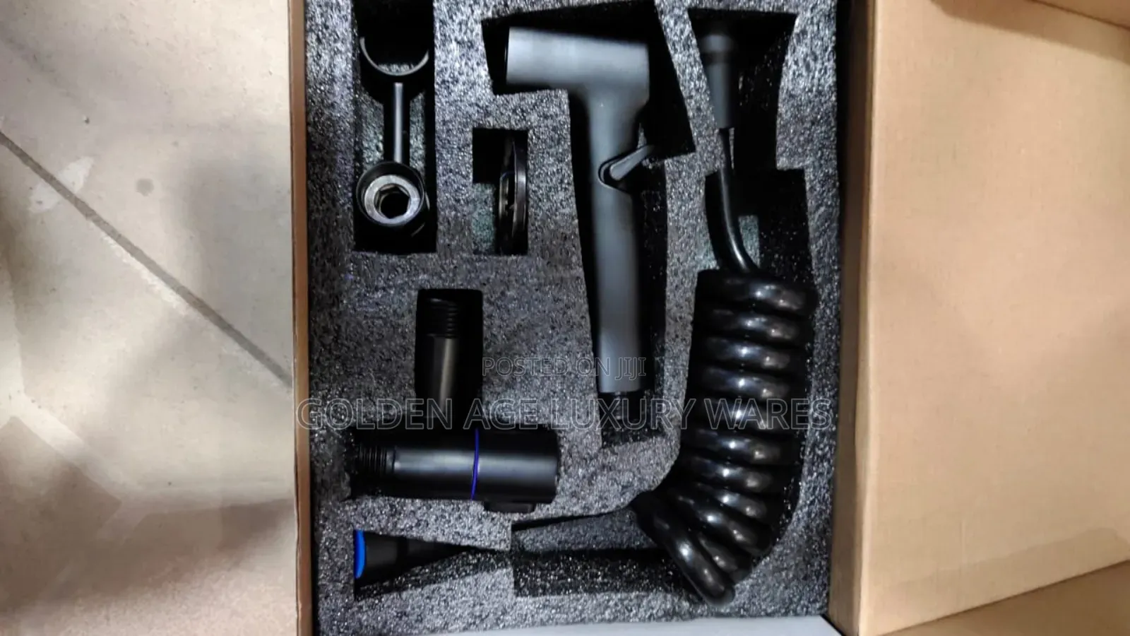 Black Pressing Shower With Double Tee Tap