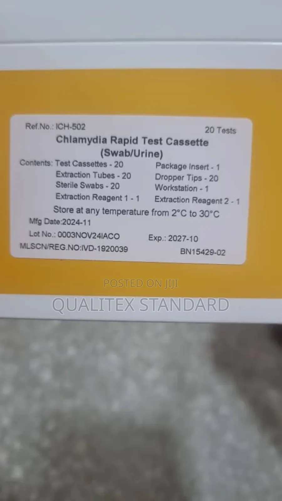 Chlamydia  Test Kit  ( Swab / Urine  )