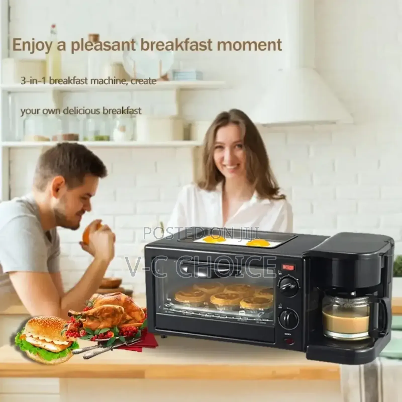 3in1 Breakfast Machine Bread Maker Toaster Electric Minioven