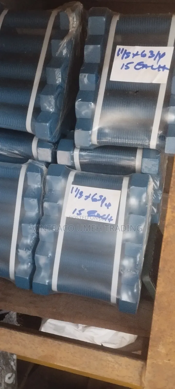 1-1/8 X 6-3/4 Stud Bolt and Nut Teflon Coated (Ptfe)