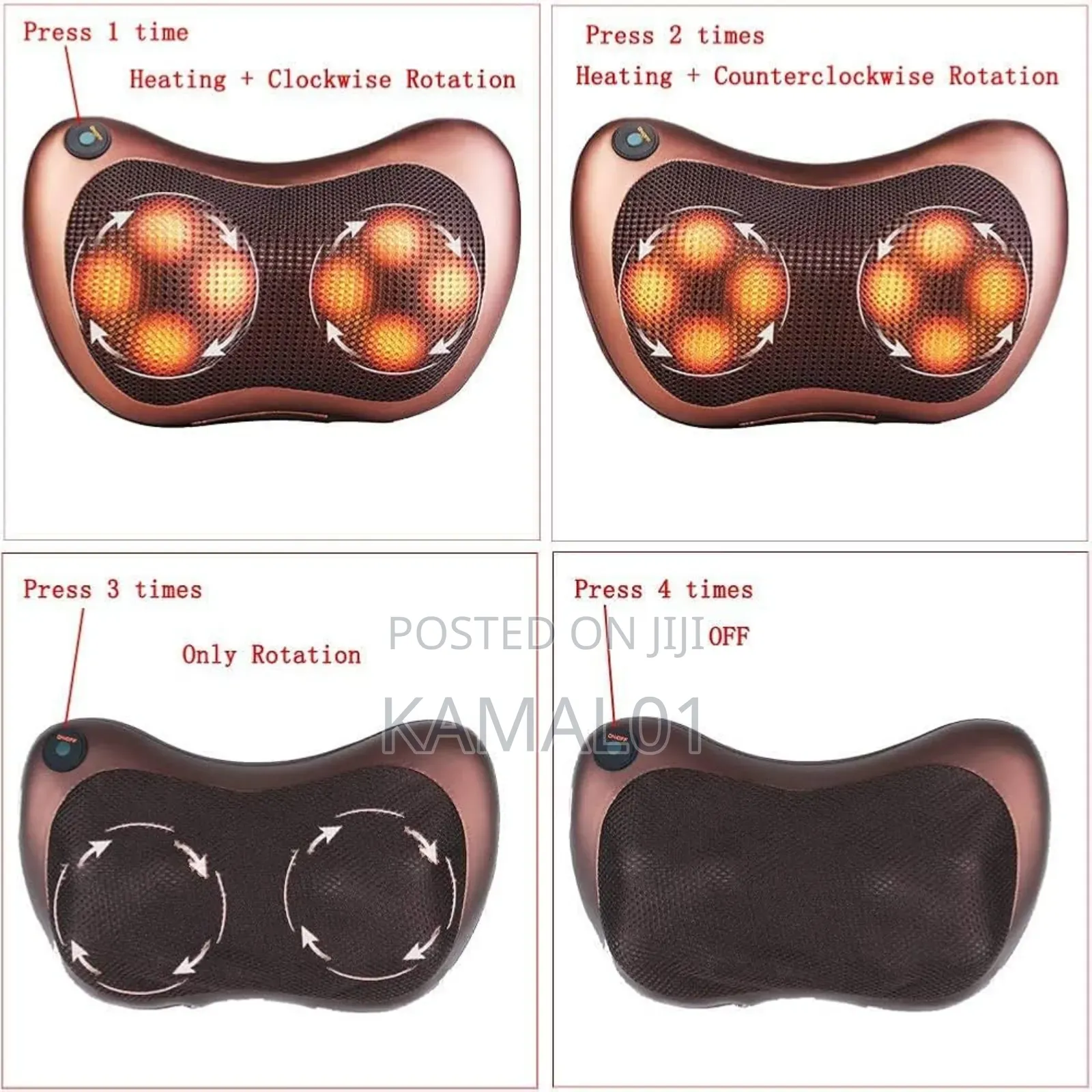 Back Neck Foot Shiatsu Massager Pillow