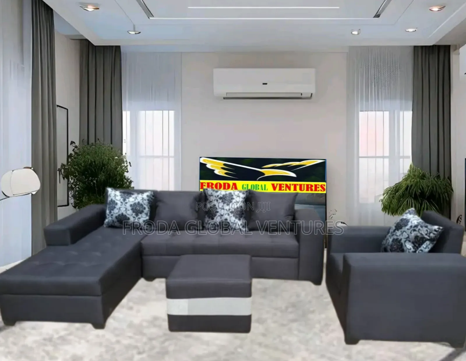 Quality Couch; L-Shape Sofa,Single Chair and Table. Ama08